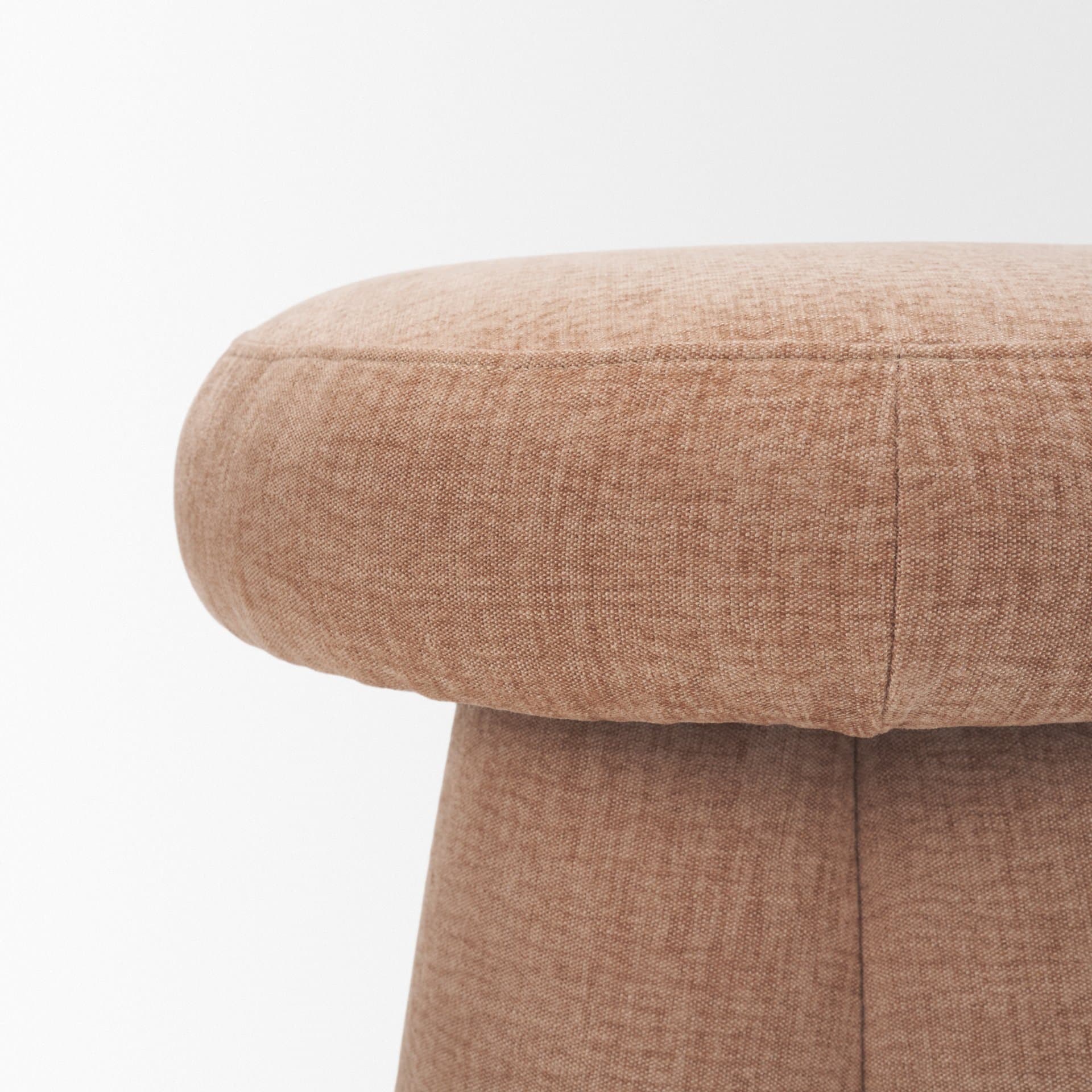 Oona Upholstered Ottoman | Sienna Fabric | 3 Legs — product photograph