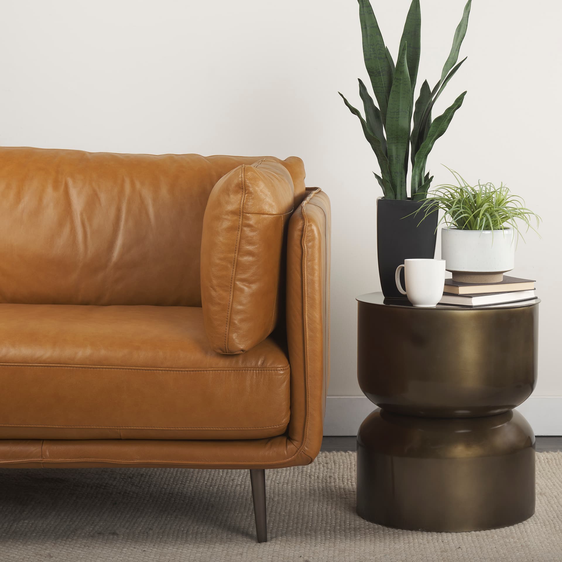 Catriona 17L x 17W x 20H Gold Accent Hourglass Table — product photograph