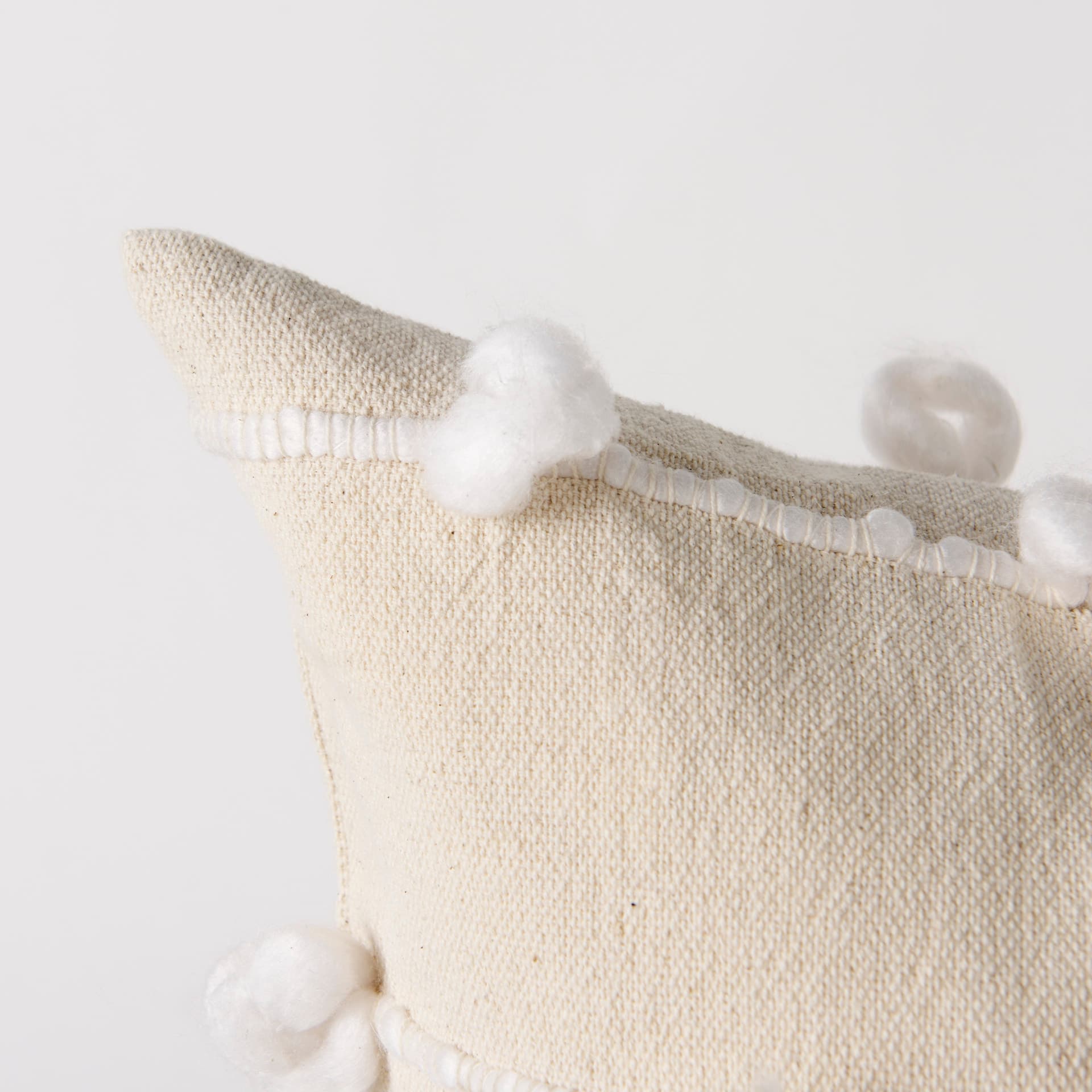 Erica 20x20 Cream With White Detail Pillow Cover w/Non-Allergen Filler — product photograph