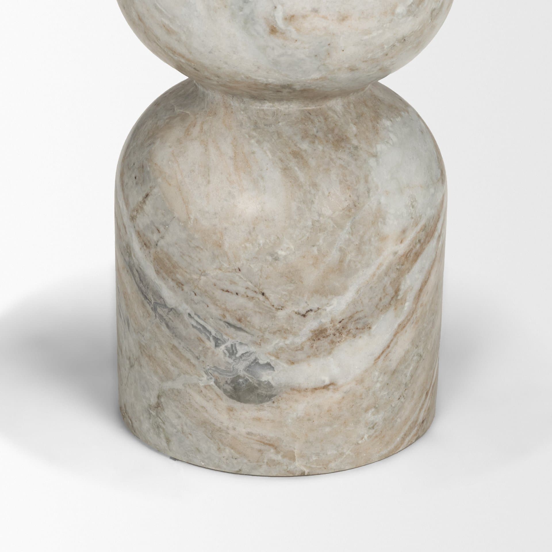 Nylah Solid Pink Marble Round Accent Table — product photograph
