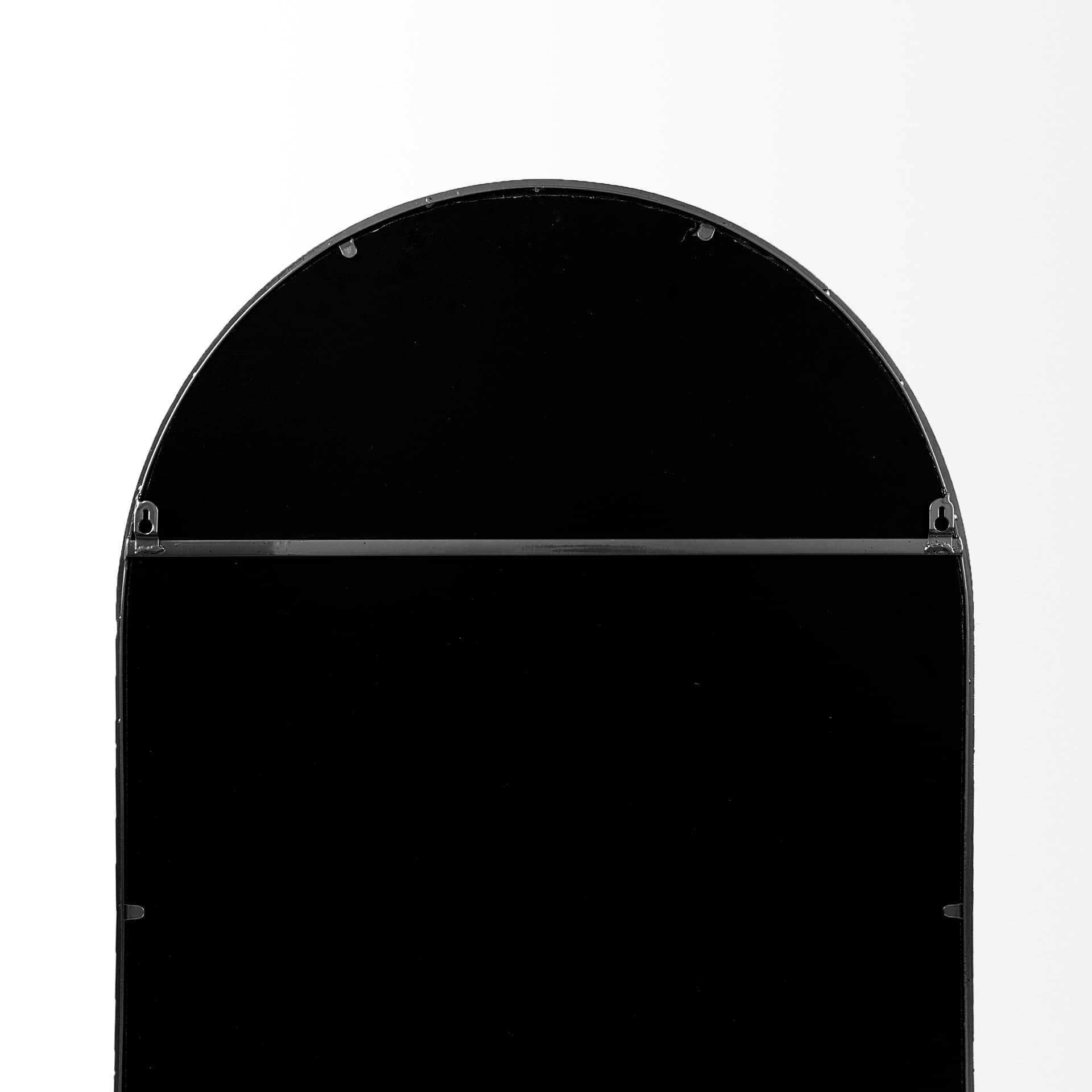 Giovanna 23.6L x 1.2W x 48.8H Black Metal Frame Rounded Arch Vanity Mirror — product photograph