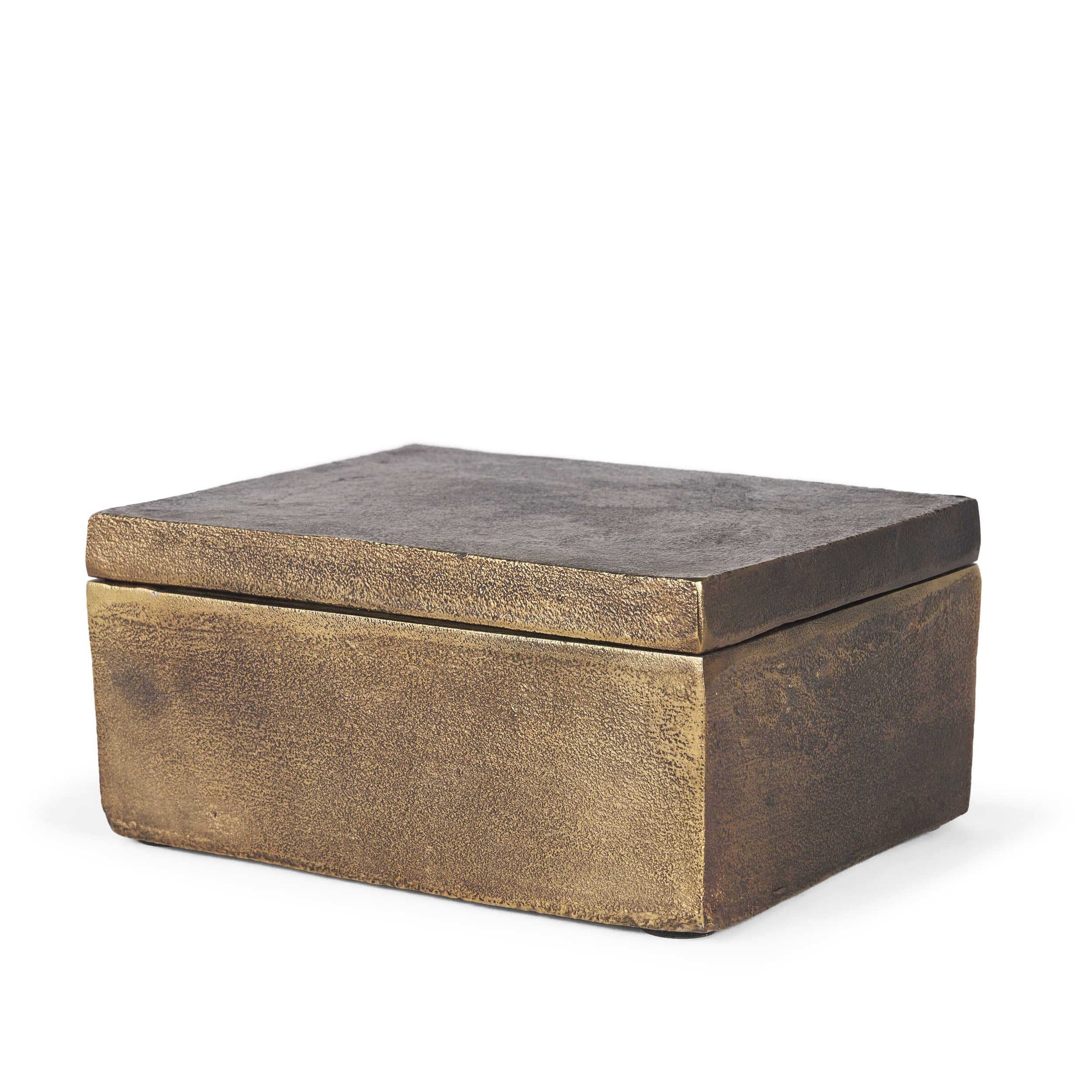 Porschia Large Antiqued Gold Metal Decorative Box — product photograph