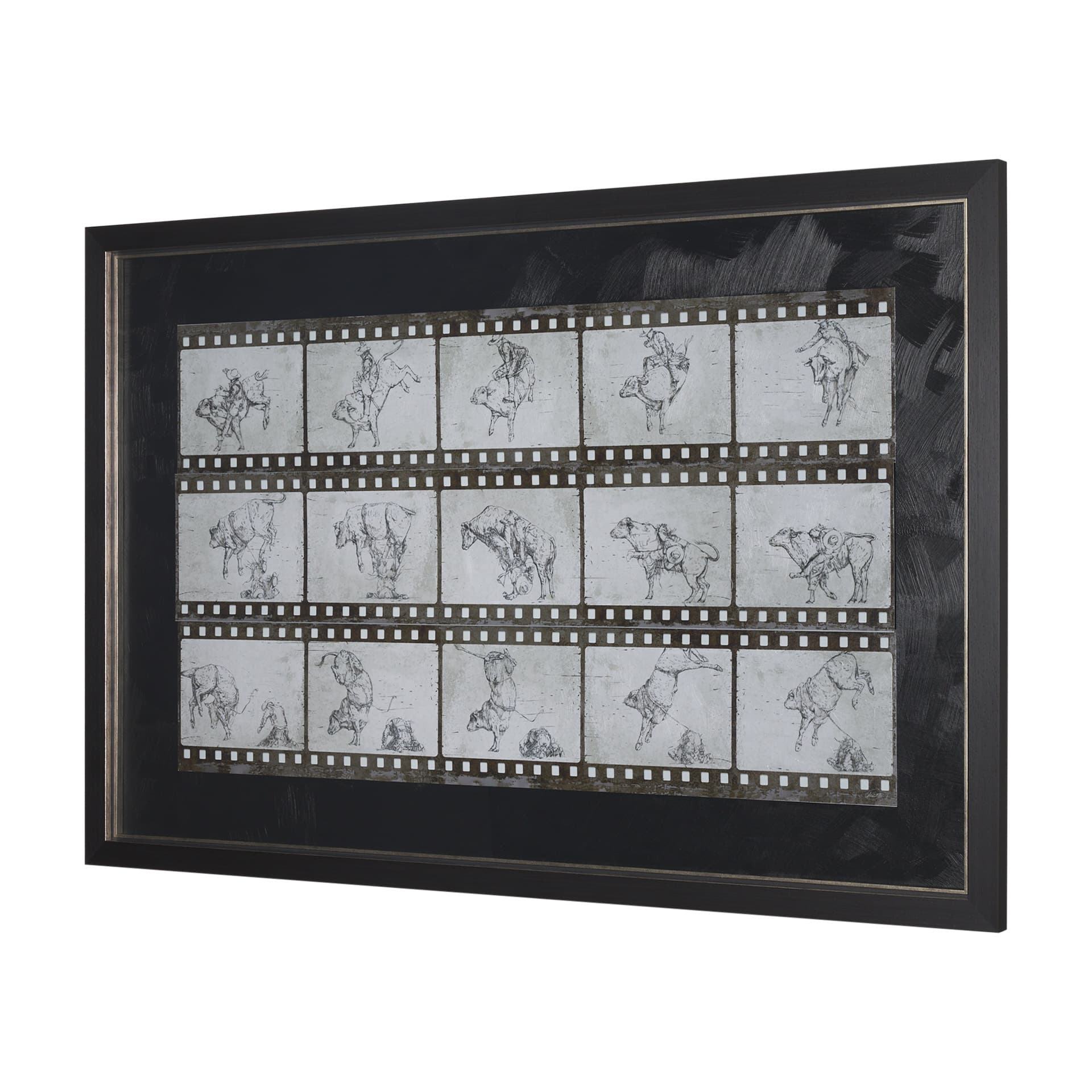 Eight Seconds by Mercana Studio a Hand Embellished Framed Art Print Matted under Glass — product photograph
