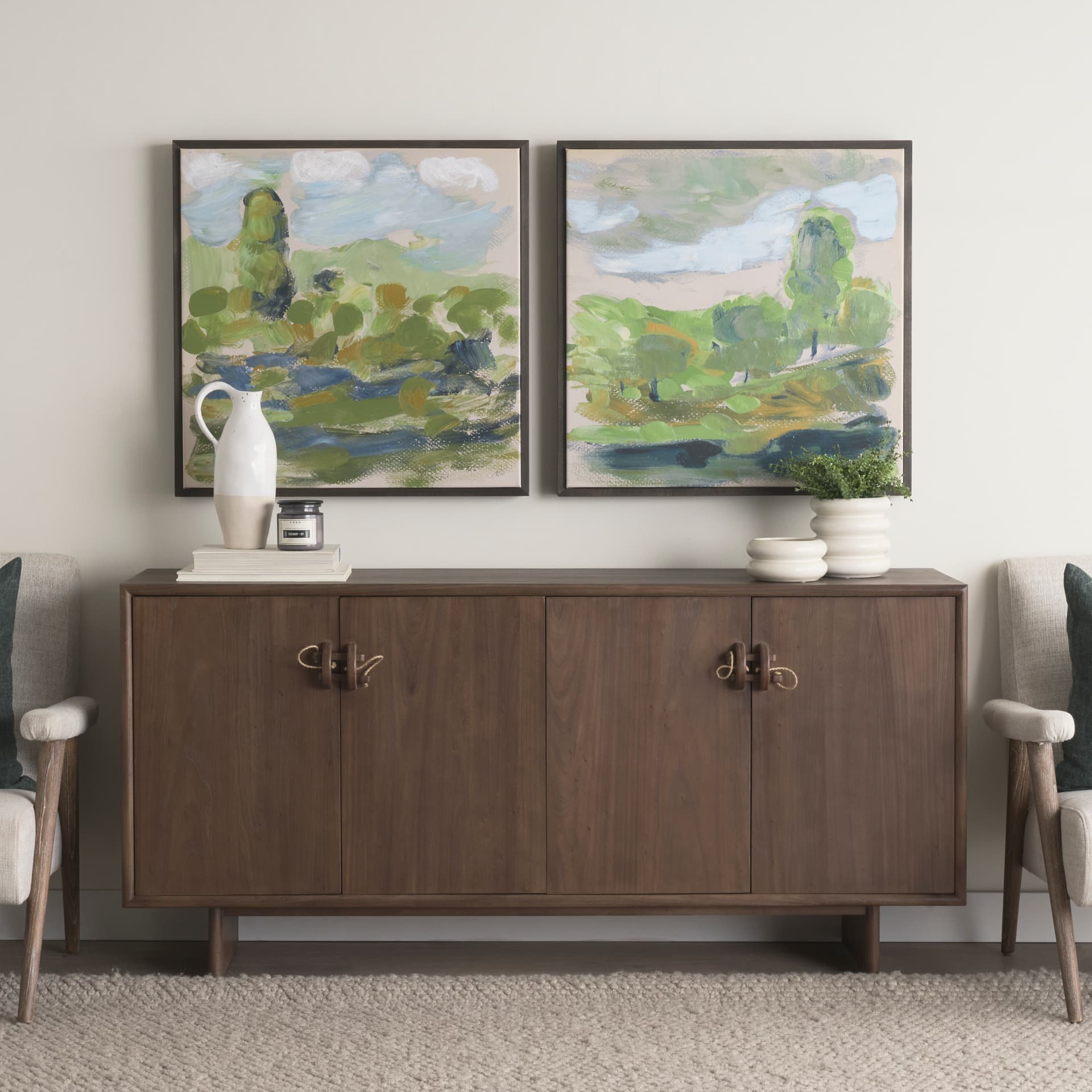 Vibrant View III by Mercana Studio a Hand Embellished Textured Canvas — in a styled room