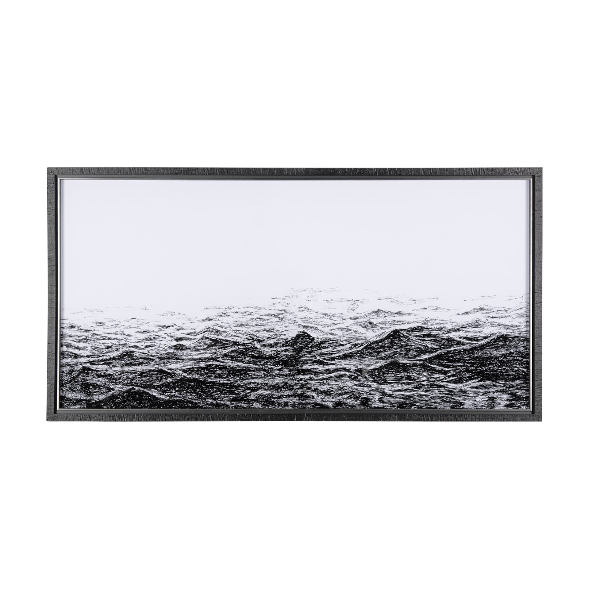 Endless Sea by Mercana Studio a Hand Embellished Textured Framed Art Print Matted under Glass — product photograph