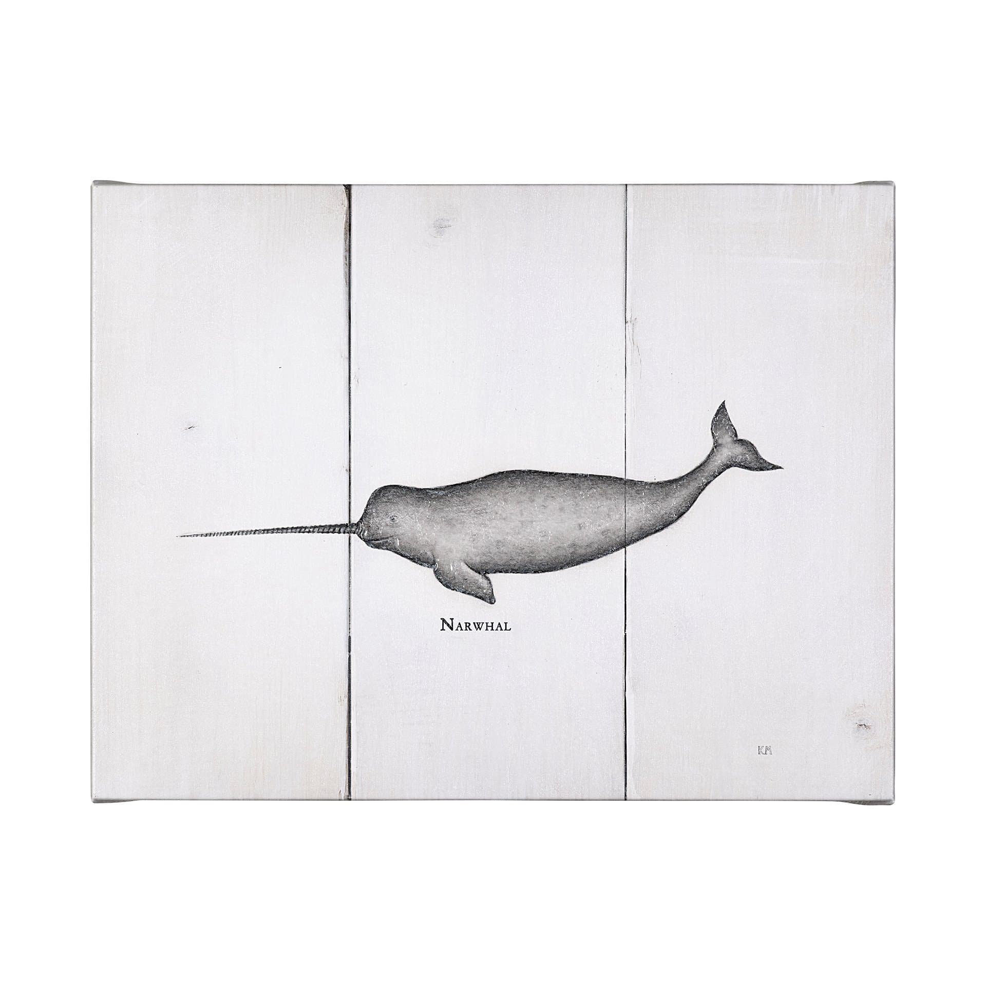 Narwhal by Mercana Studio a Hand Embellished Textured Canvas — product photograph