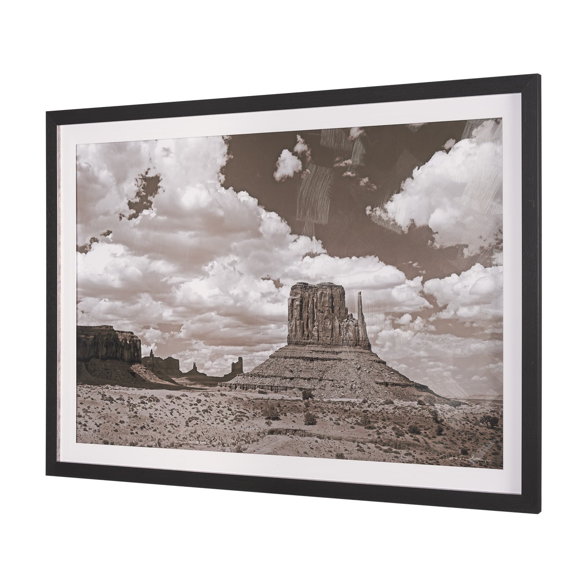 Monument Valley II Sepia by Debra Van Swearingen a Hand Embellished Framed Photo Art Print Matted un — product photograph