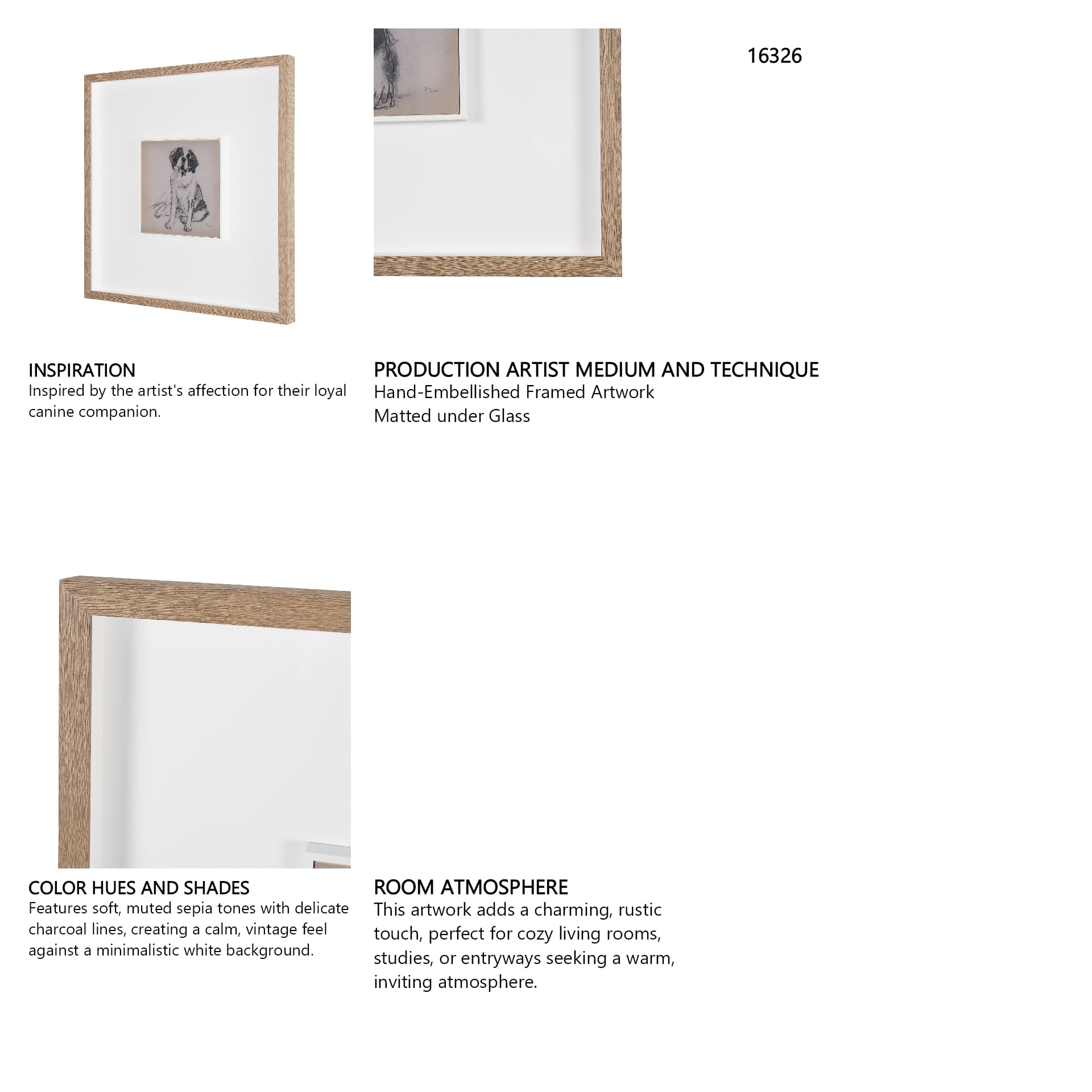 St. Bernard by Mercana Studio Hand-Embellished Framed Artwork Matted under Glass — product photograph