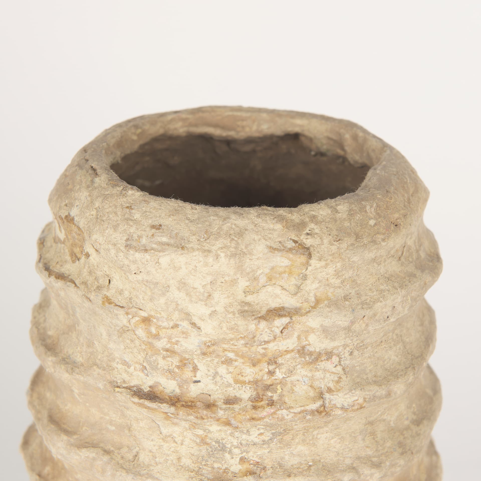 Kamli Small Beige Paper Mache Vase — product photograph