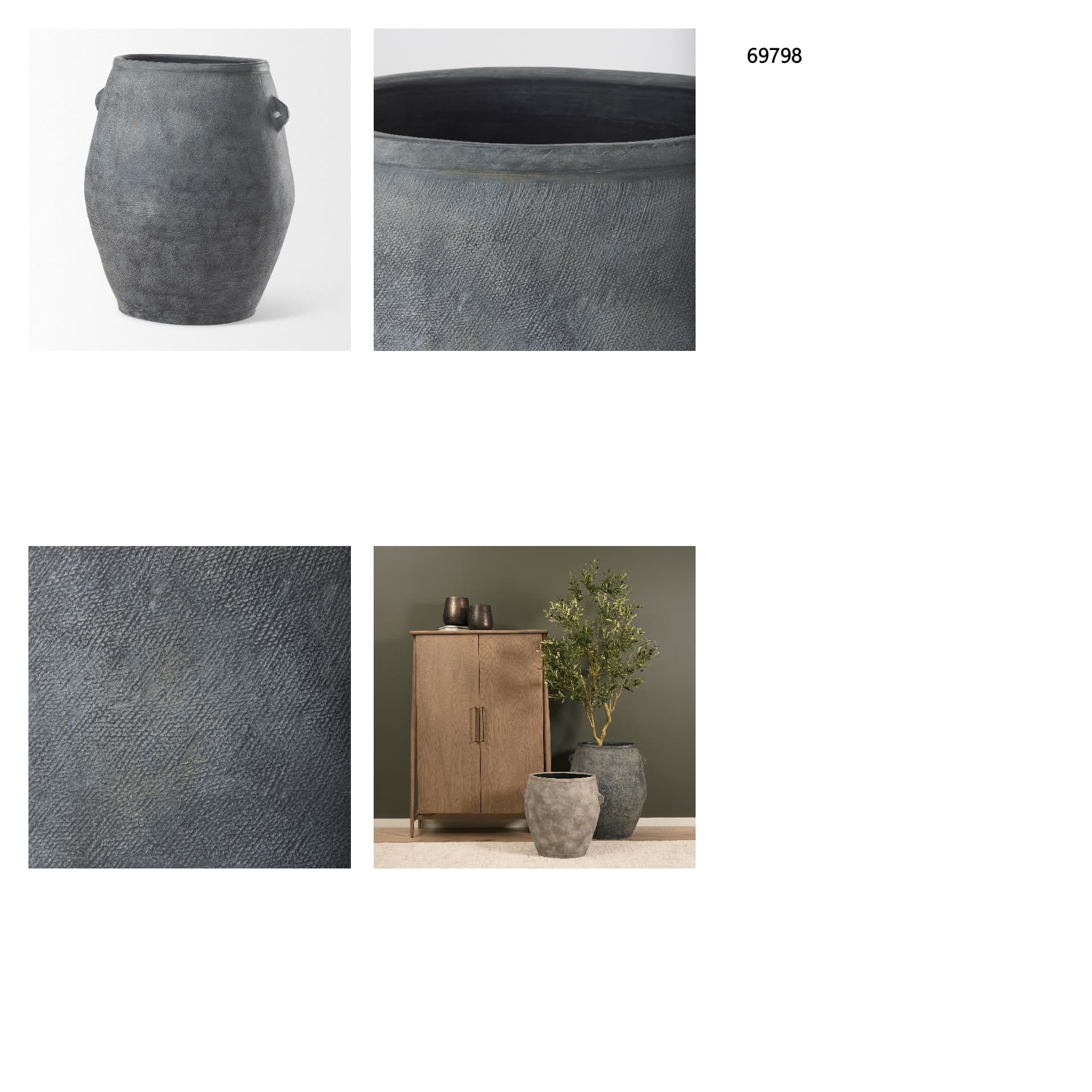 Zuma 27.2L x 20.5W x 31.9H Dark Gray Ceramic Floor Vase — in a styled room