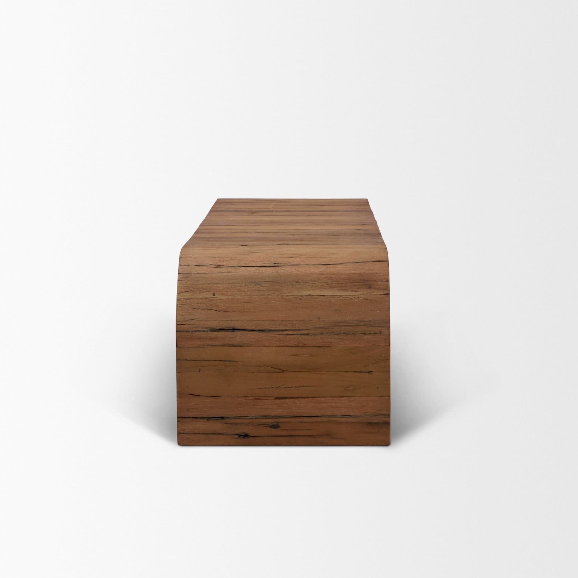 Denton Medium Brown Relcaimed Wood Bench — product photograph