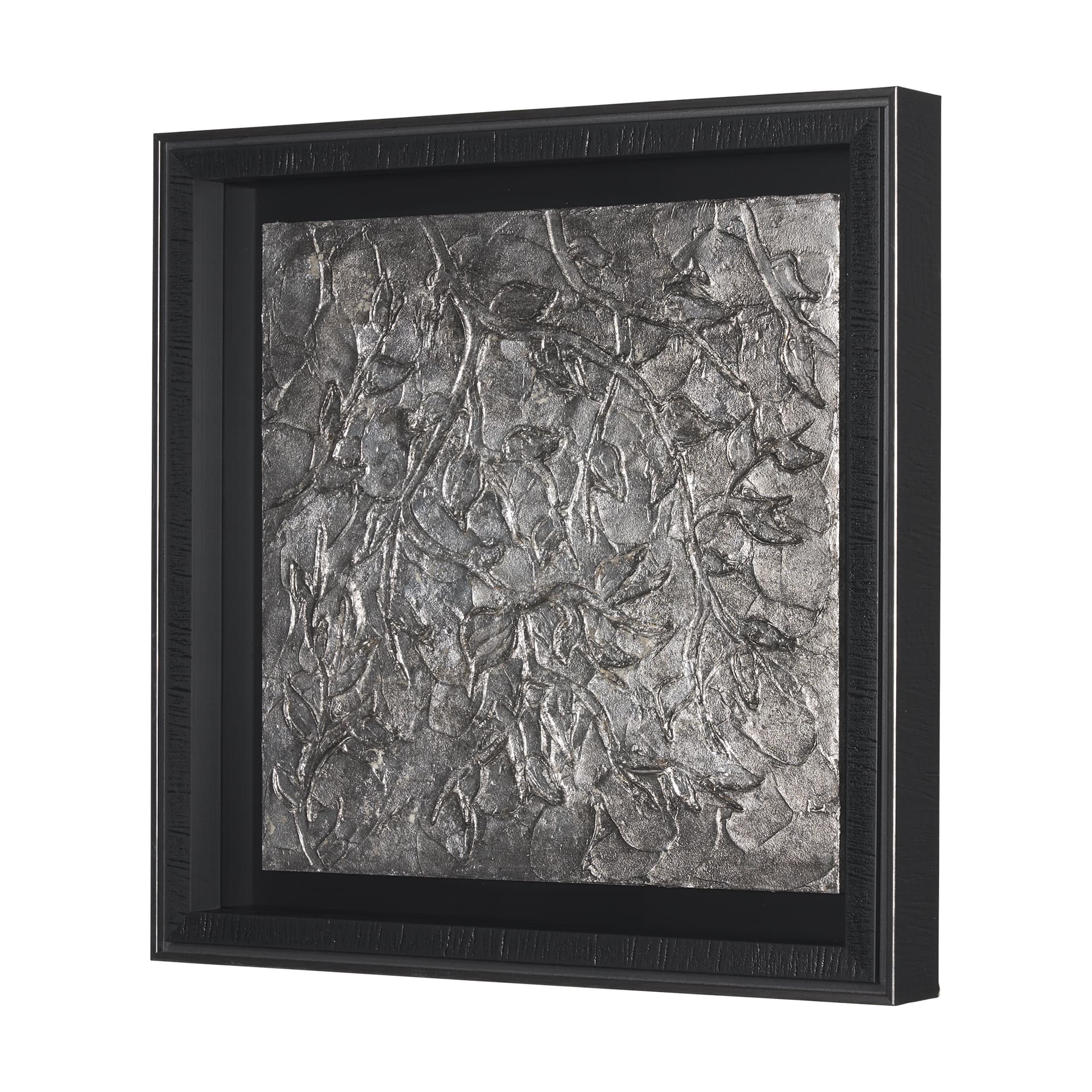 Pewter Leaves IV by Morgan McLaren a Framed Art Print Matted under Glass — product photograph