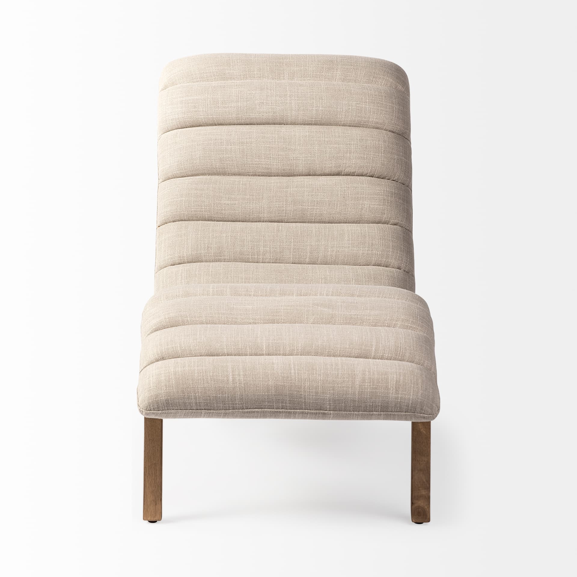 Pierre Beige Fabric Upholstered Armless Chaise Lounge Chair — product photograph