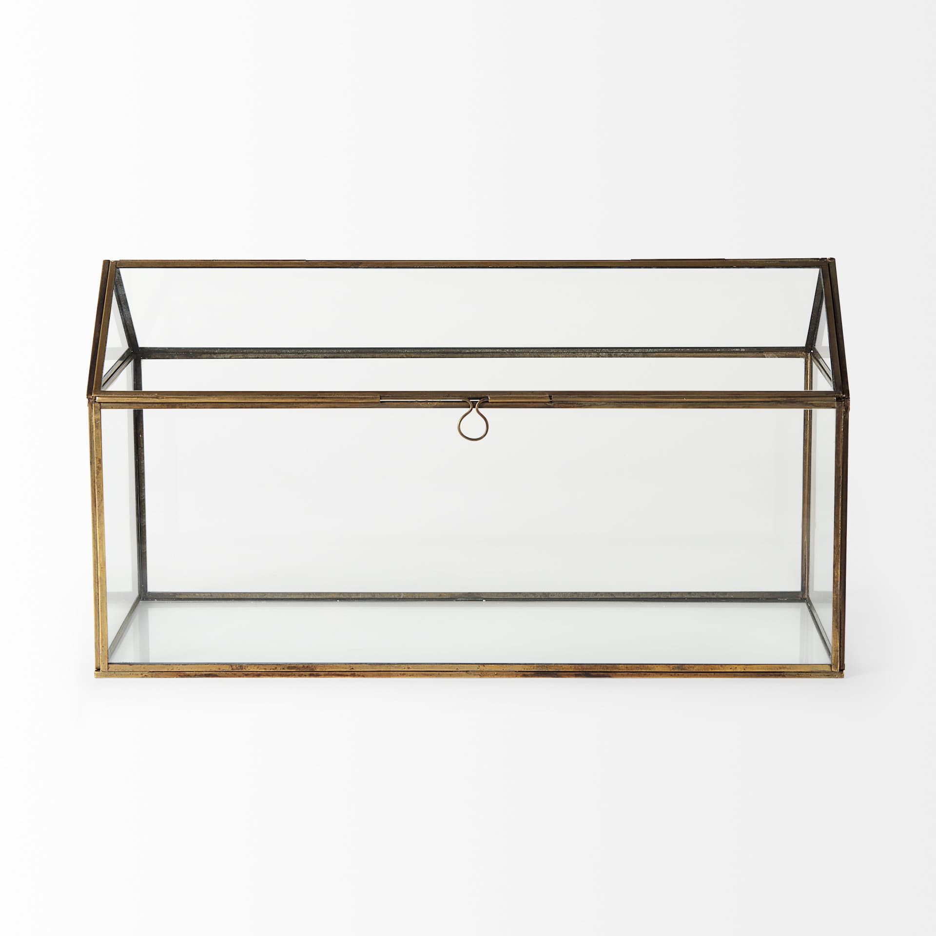 Hutt 16L x 6W x 9H Gold Glass Terrarium Box — product photograph