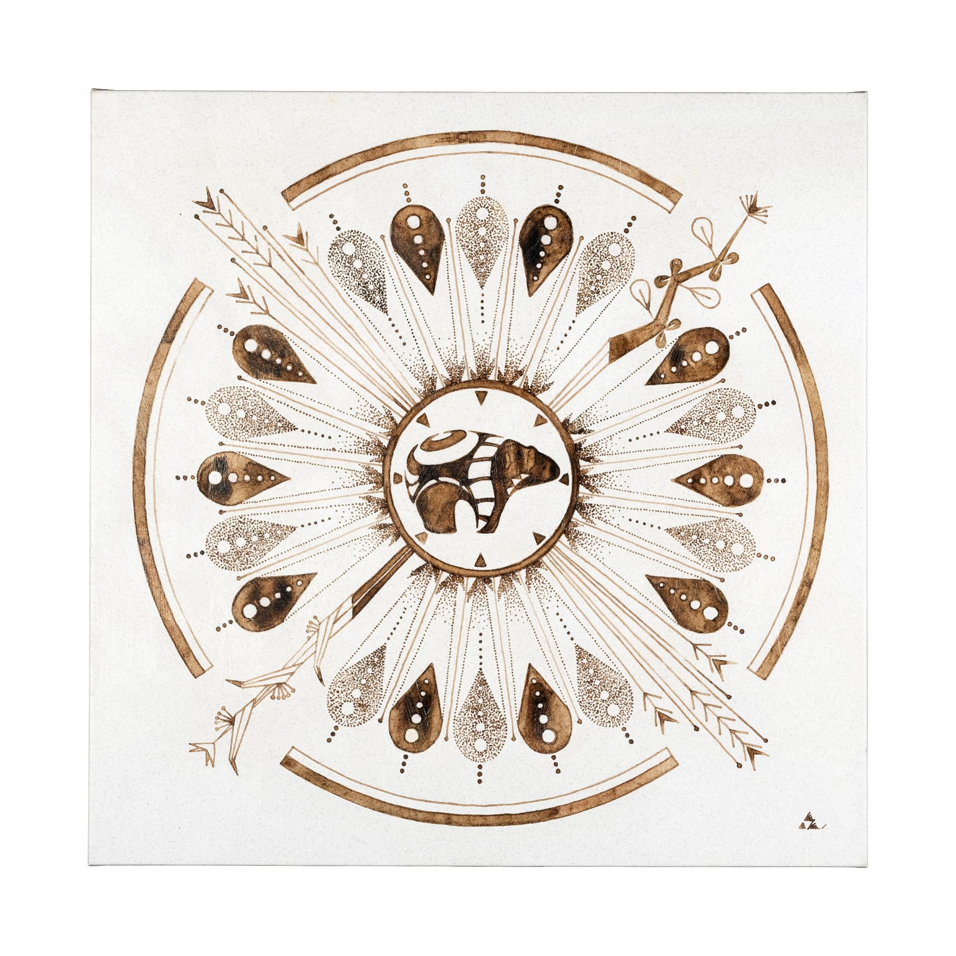 Sandpainting-Watercolor II by Chad Mackay a Hand Embellished Textured Canvas — product photograph