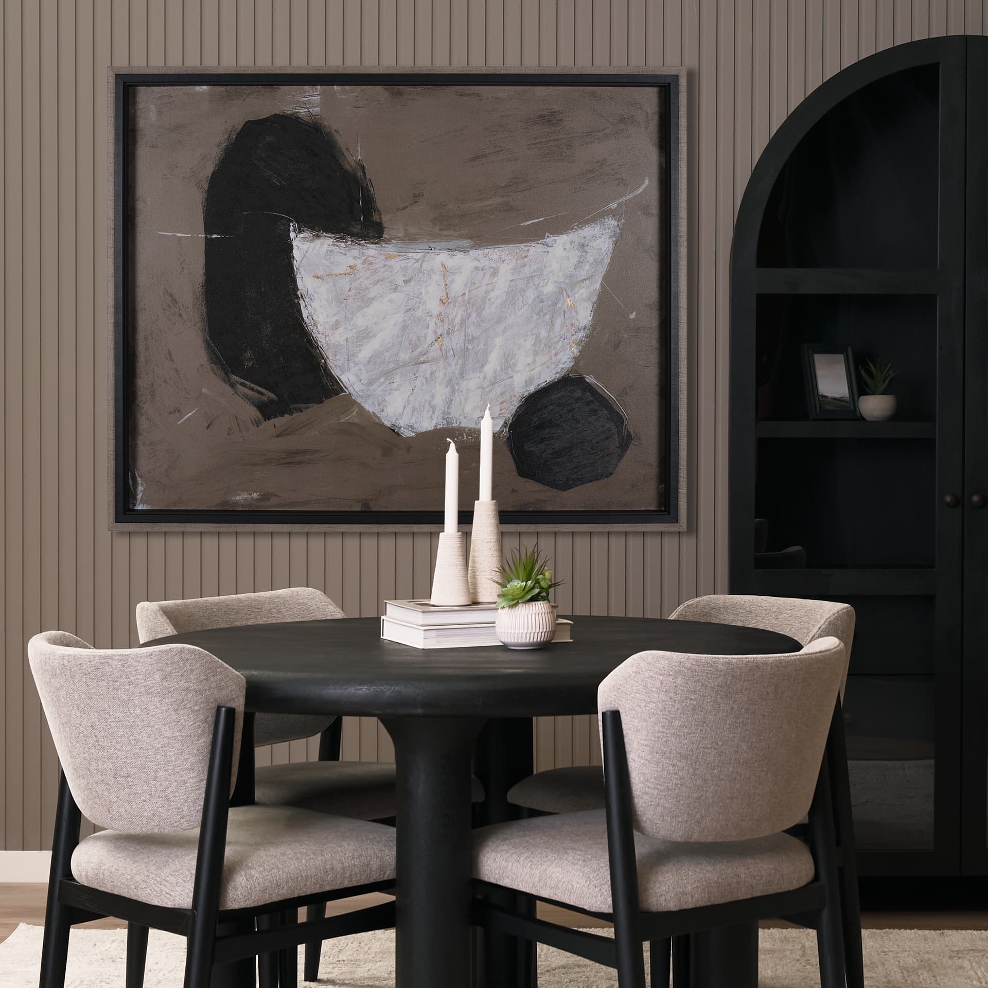 Shaped & Balance II by Mercana Studio a Hand Embellished Textured Framed Art Print — product photograph