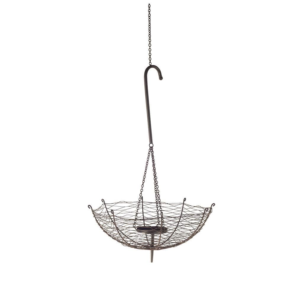 Rihanna II Medium Black Metal Umbrella Candle Holder Lantern — product photograph