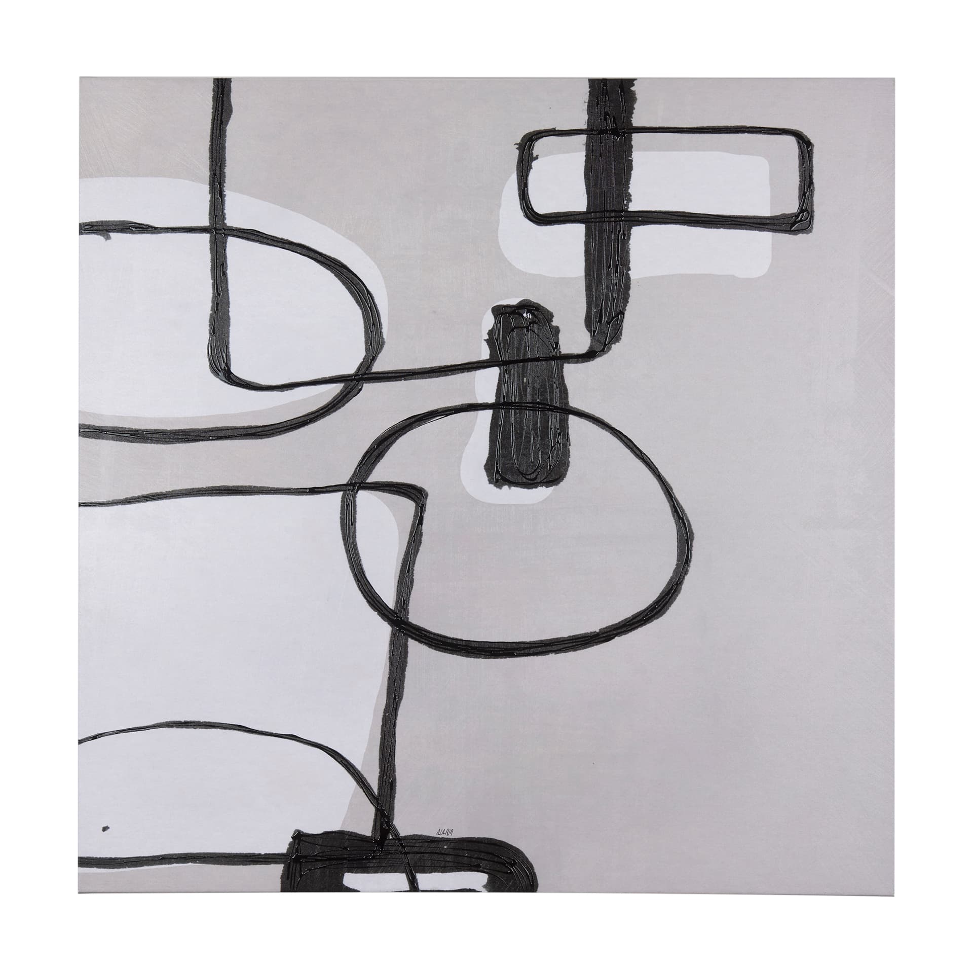 Neutral Shapes II by Mercana Studio a Hand Embellished Textured Canvas — product photograph