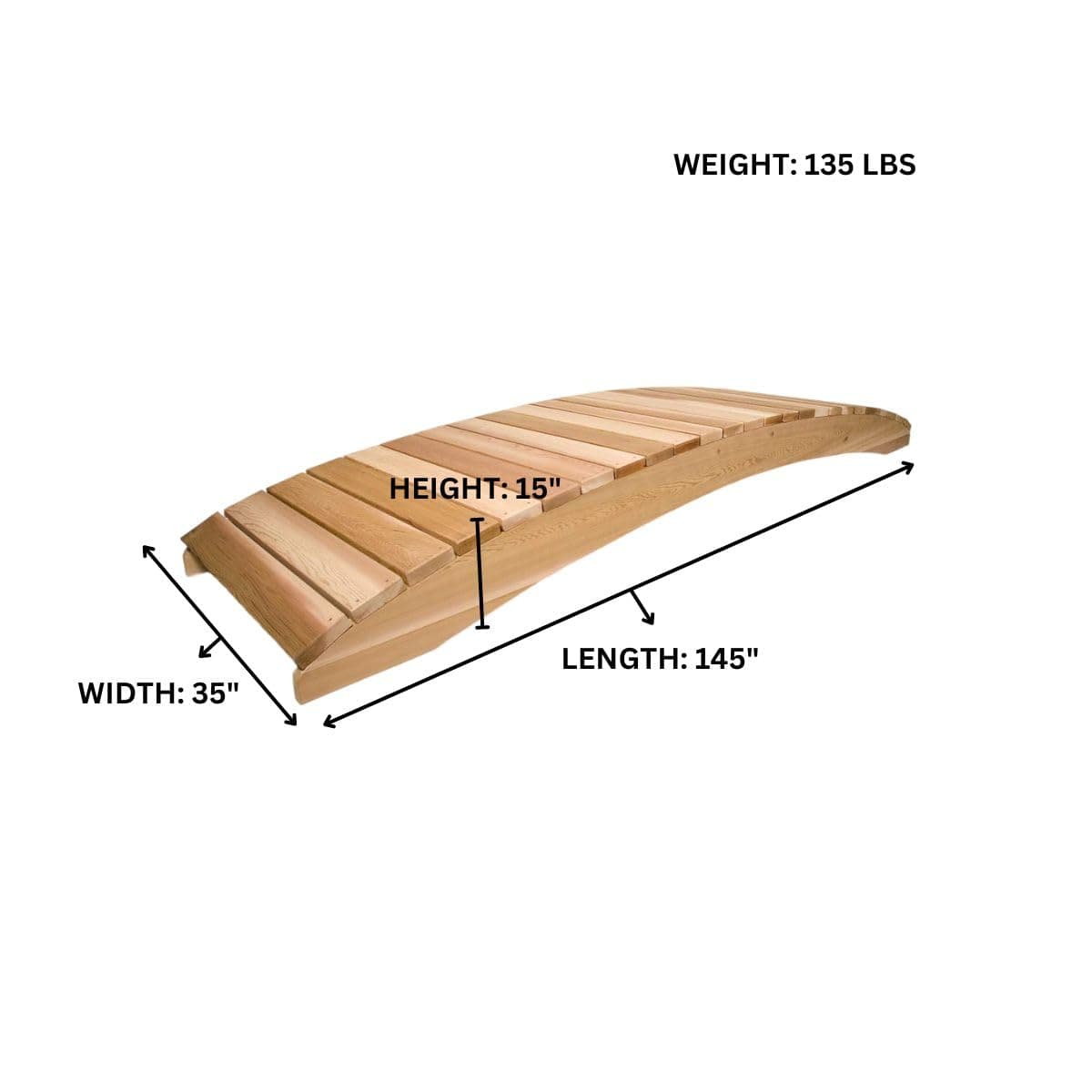 12-Ft Cedar Garden Bridge — product photograph