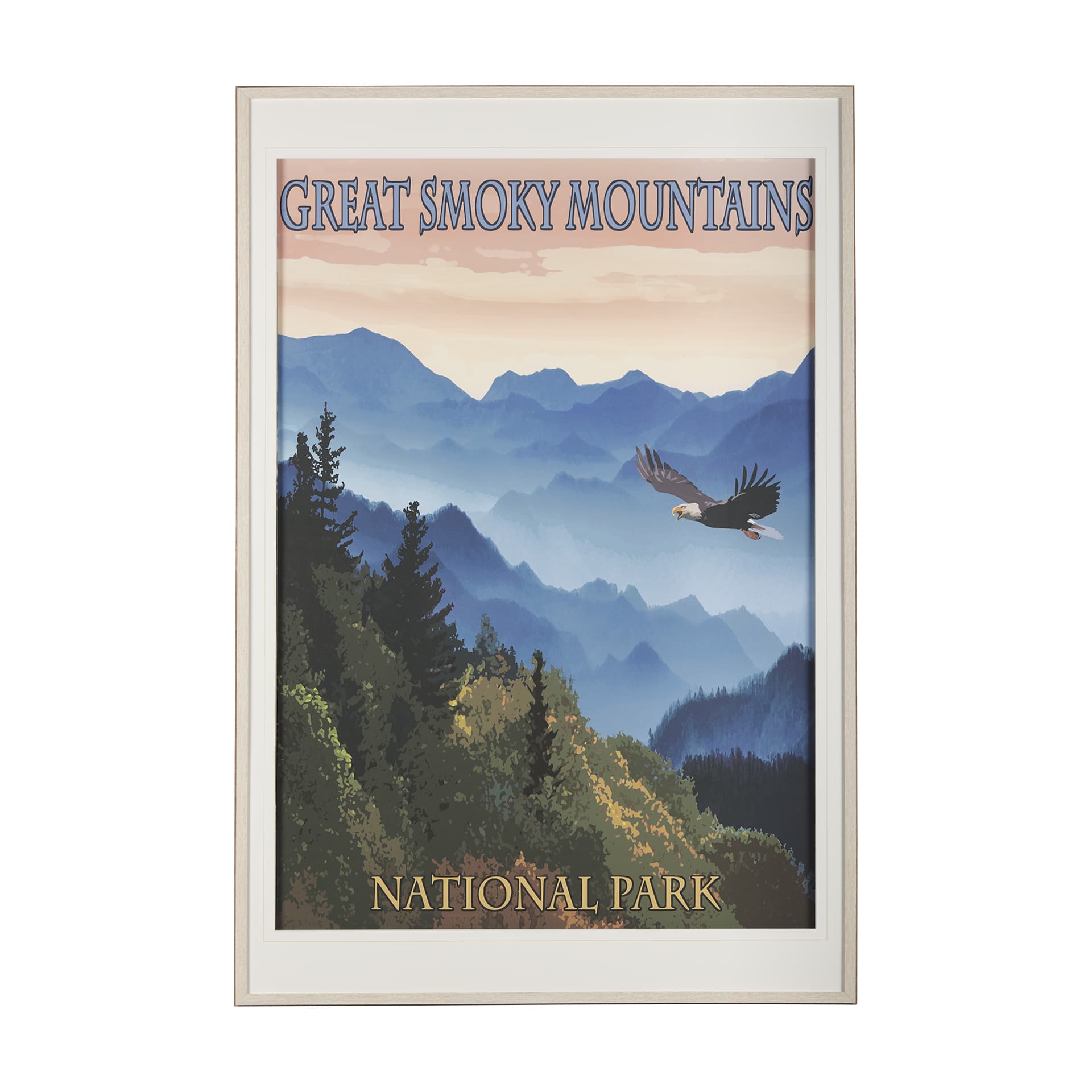 National Park Great Smoky Mountains by Mercana Studio a Framed Art Print Matted under Glass — product photograph