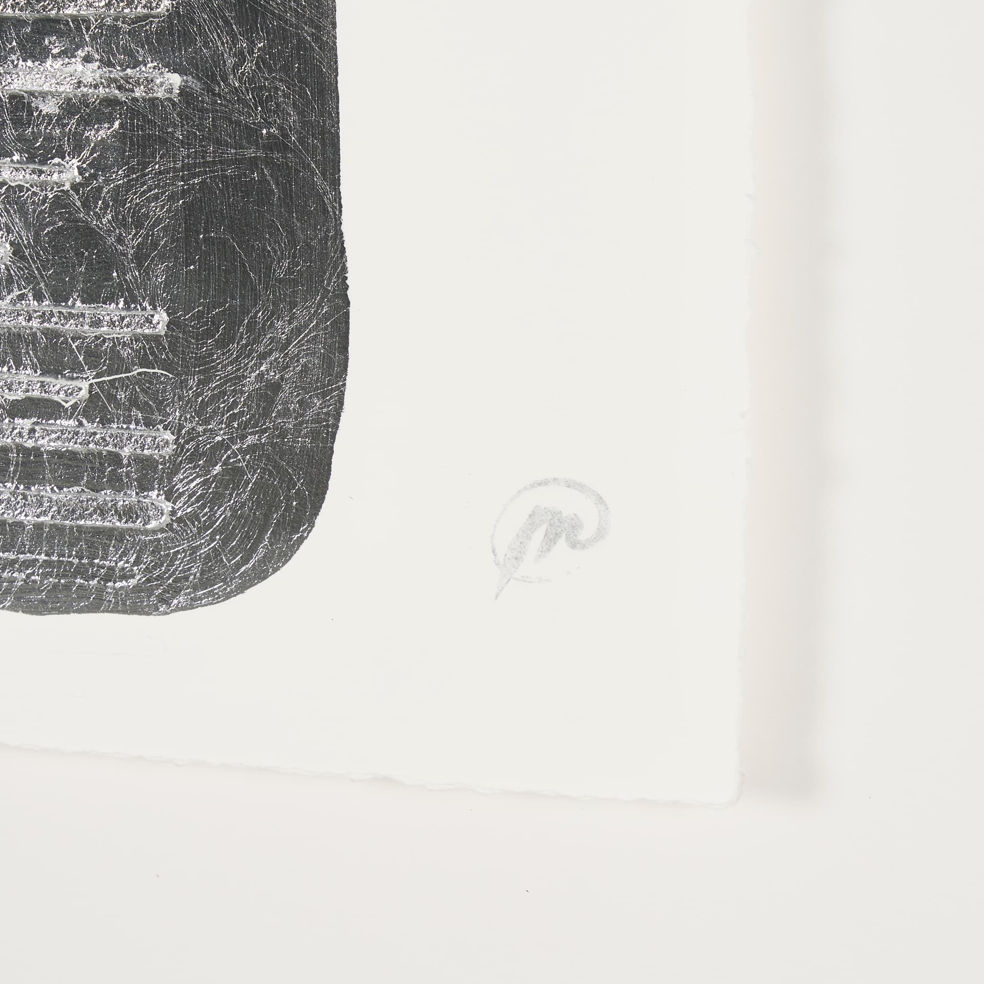 Random Lines Silver Flood by Studio M a Handmade Original Framed Artwork under Glass — product photograph