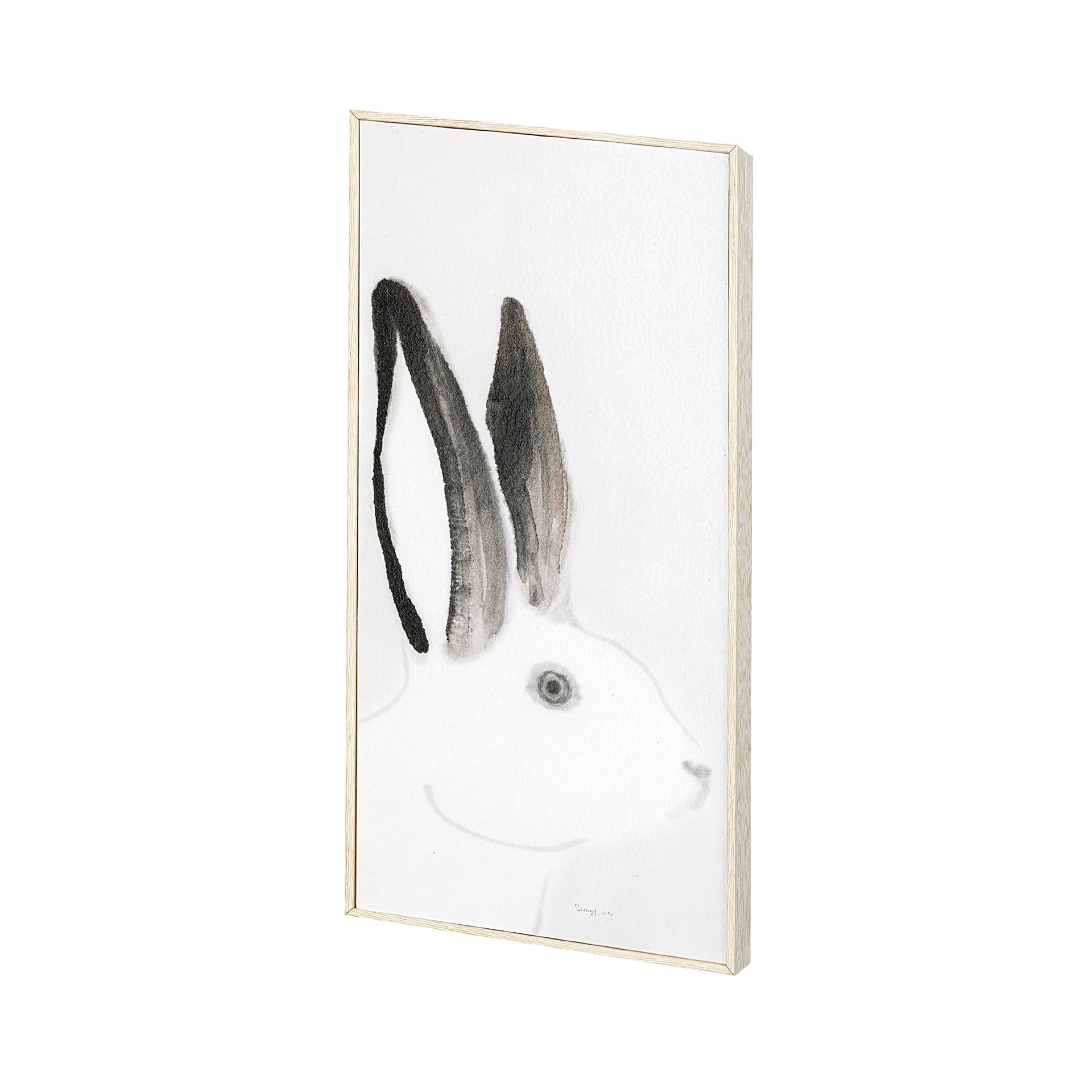 Rabit Gazing I by Mercana Studio a Hand Embellished Textured Framed Art Print — product photograph