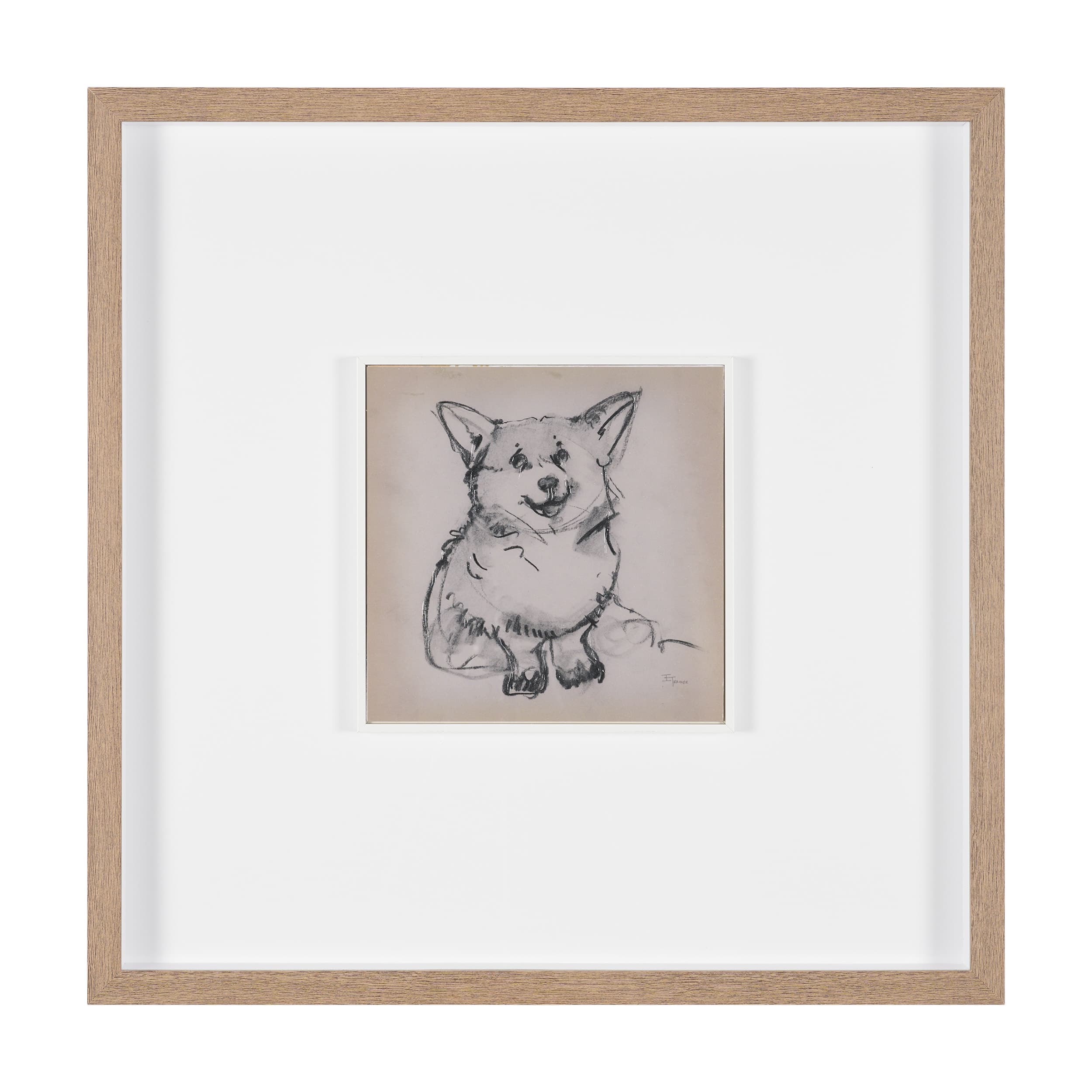 Corgi by Mercana Studio Hand-Embellished Framed Artwork Matted under Glass — product photograph