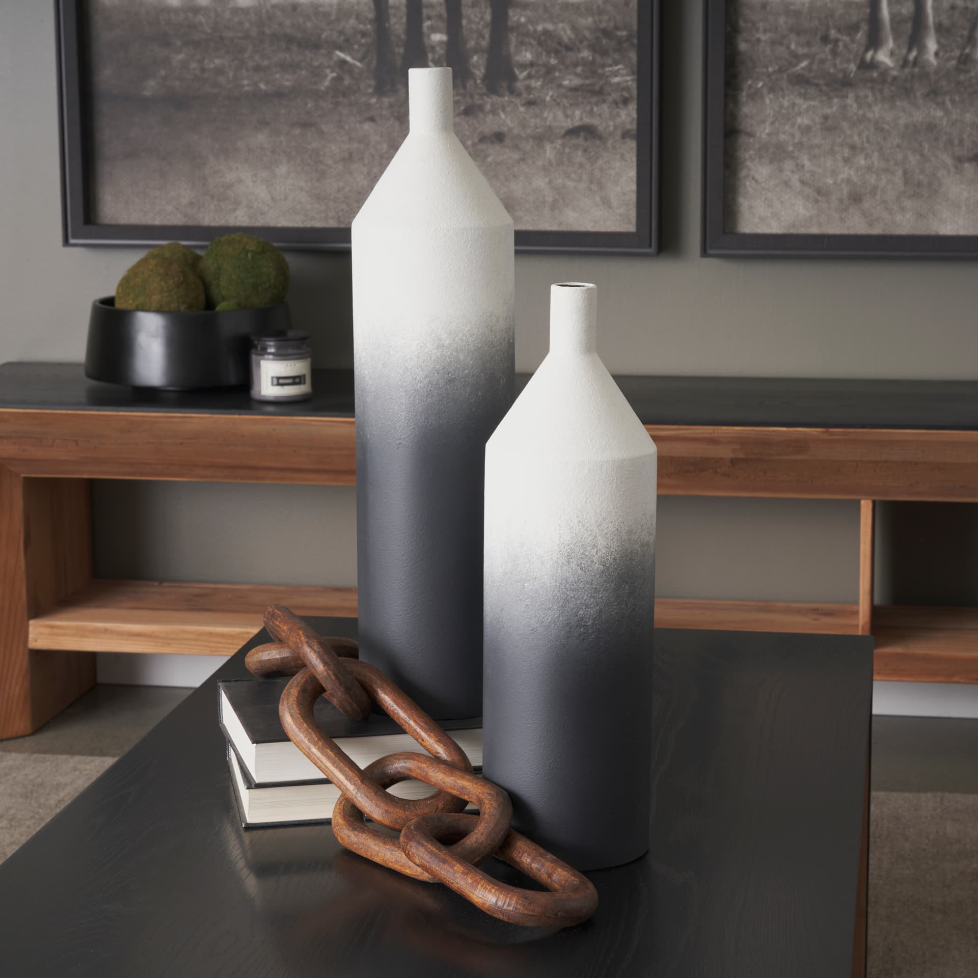 w/ Black Ombre Metal Vase — product photograph