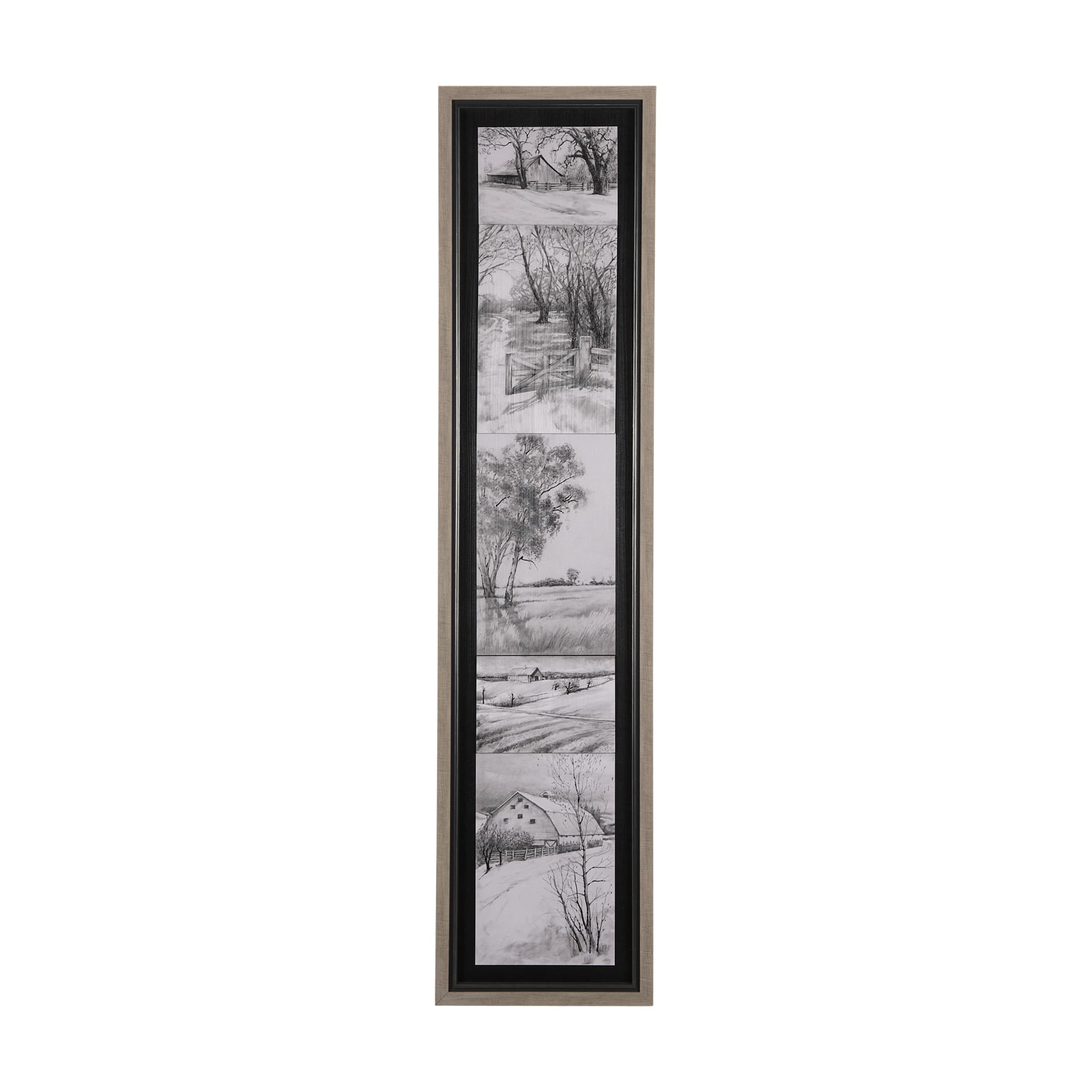 Countryside Sketches I by Ariana a Hand Embellished Textured Framed Art Print — product photograph