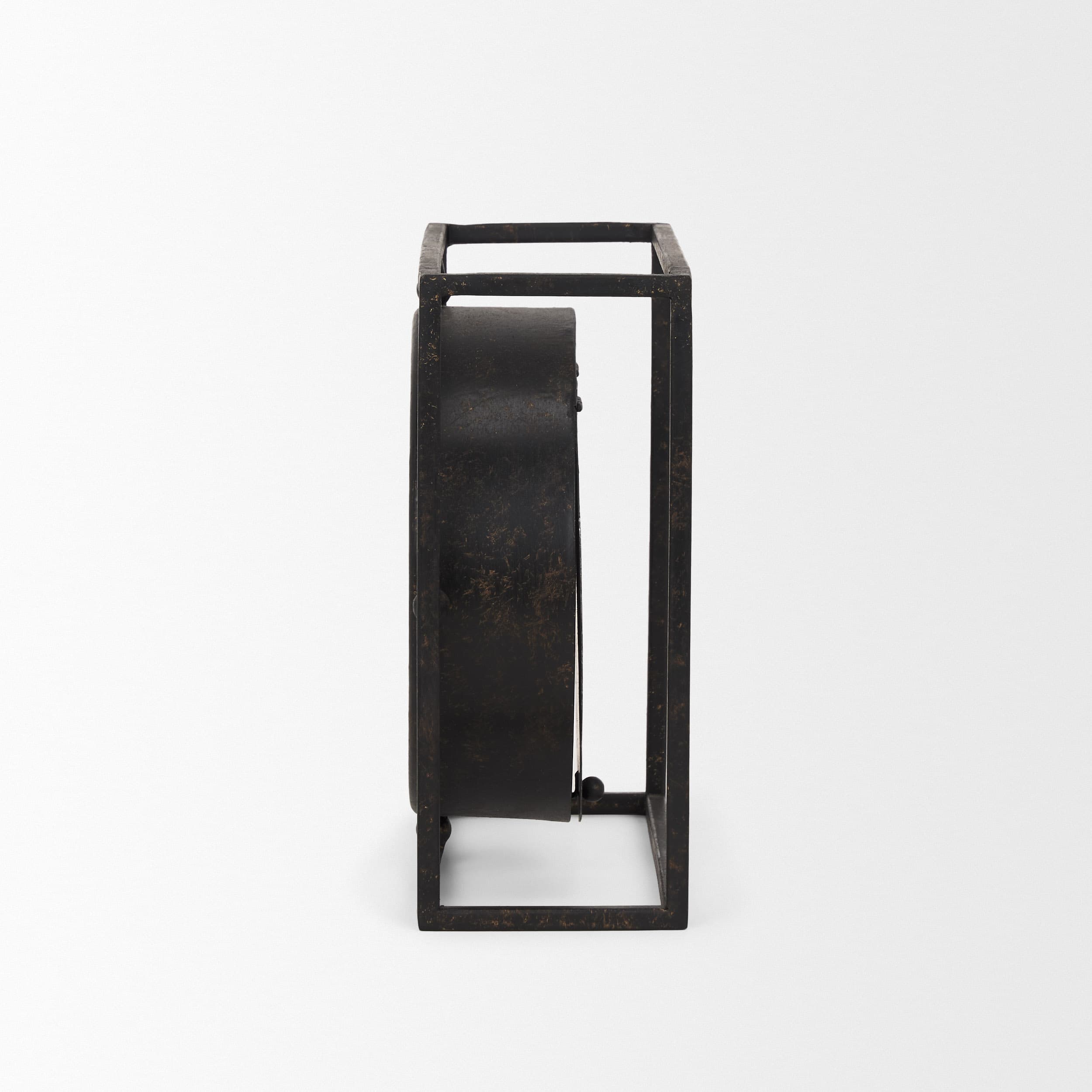 Raisa Black w/ Gold Antiquing Metal Table Clock — product photograph