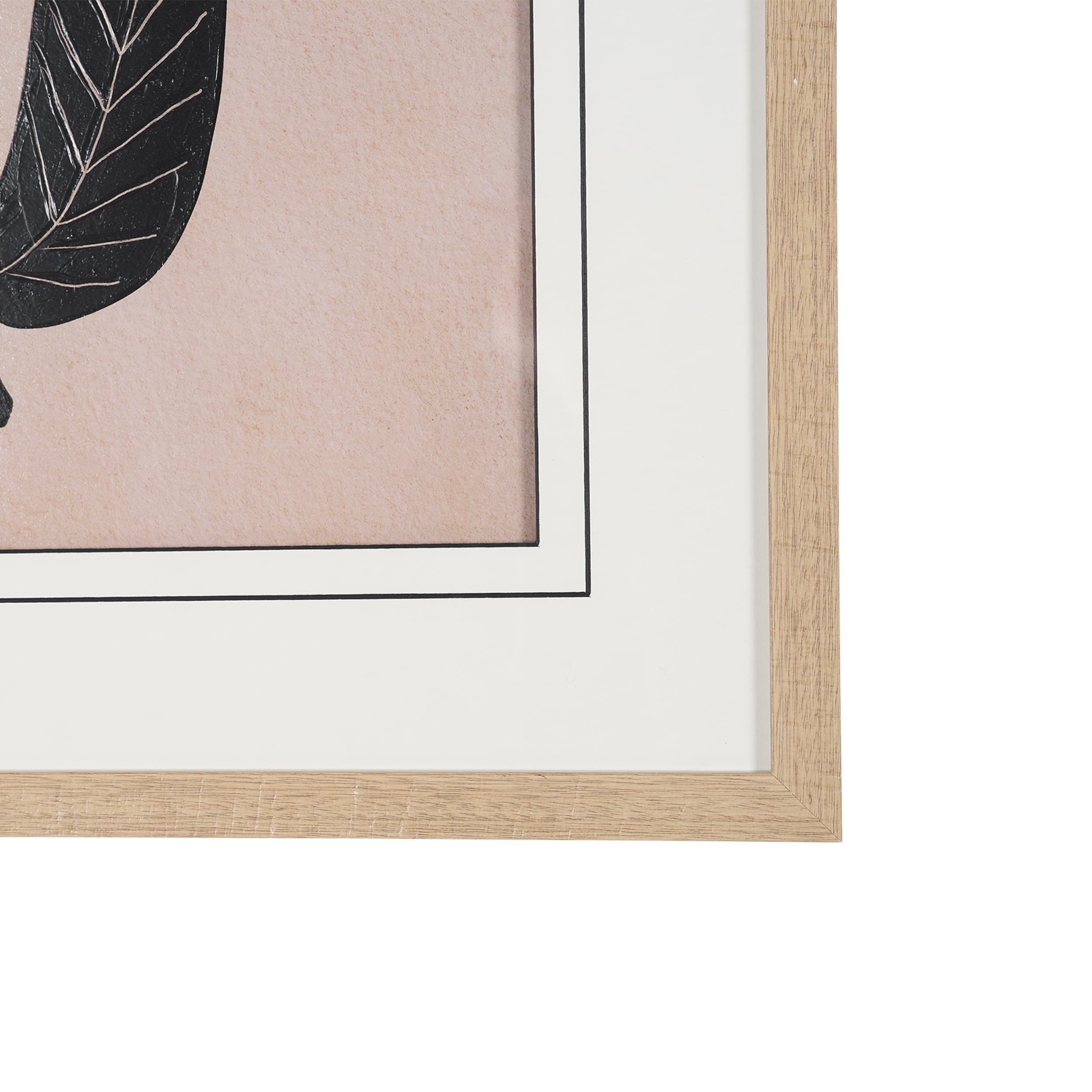 Abstract Golden Plant by Sharyn Bursic Hand-Embellished Textured Framed Artwork Matted under Glass — product photograph