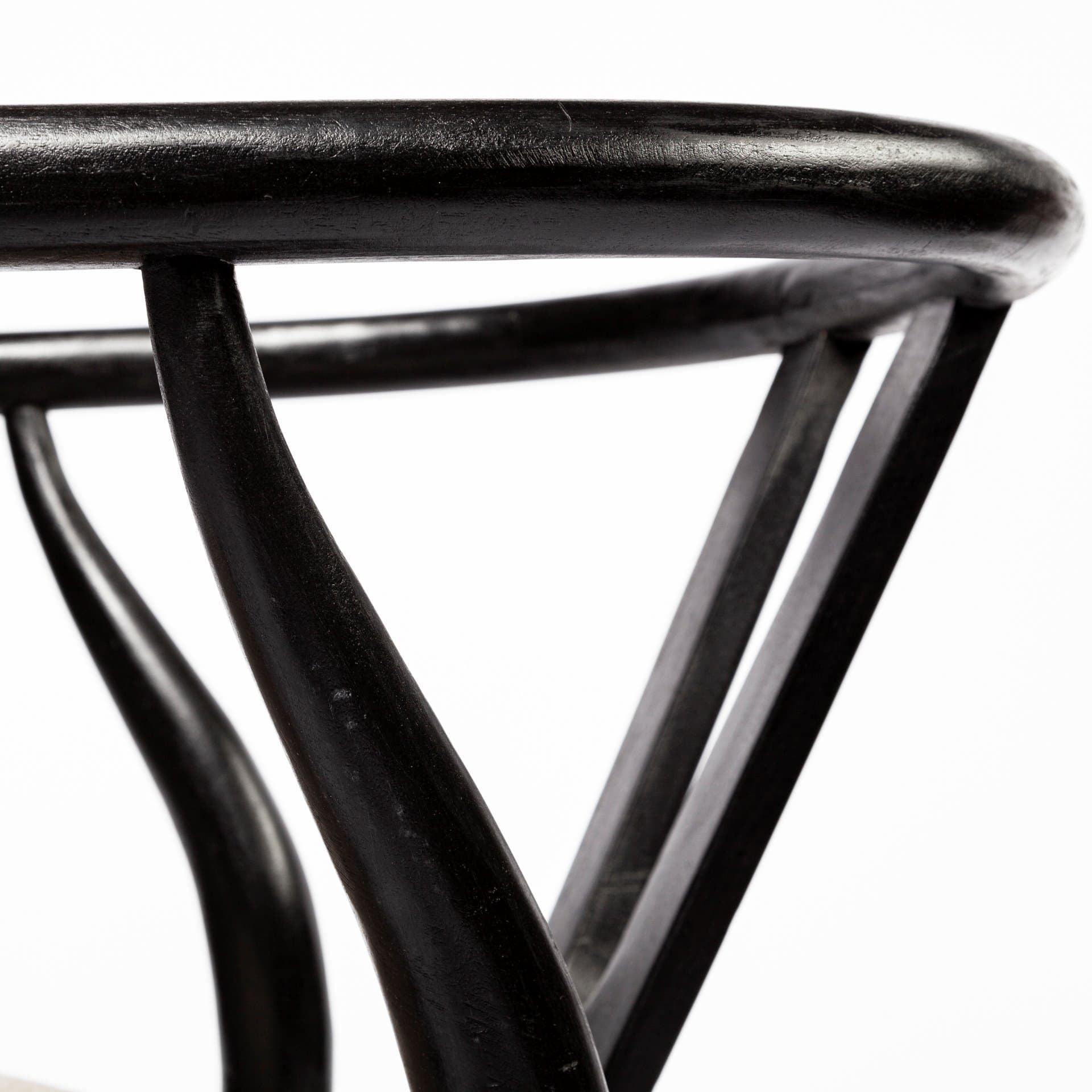 Trixie Curved Back Dining Arm Chair | Dark Taupe Fabric w/ Wooden — product photograph