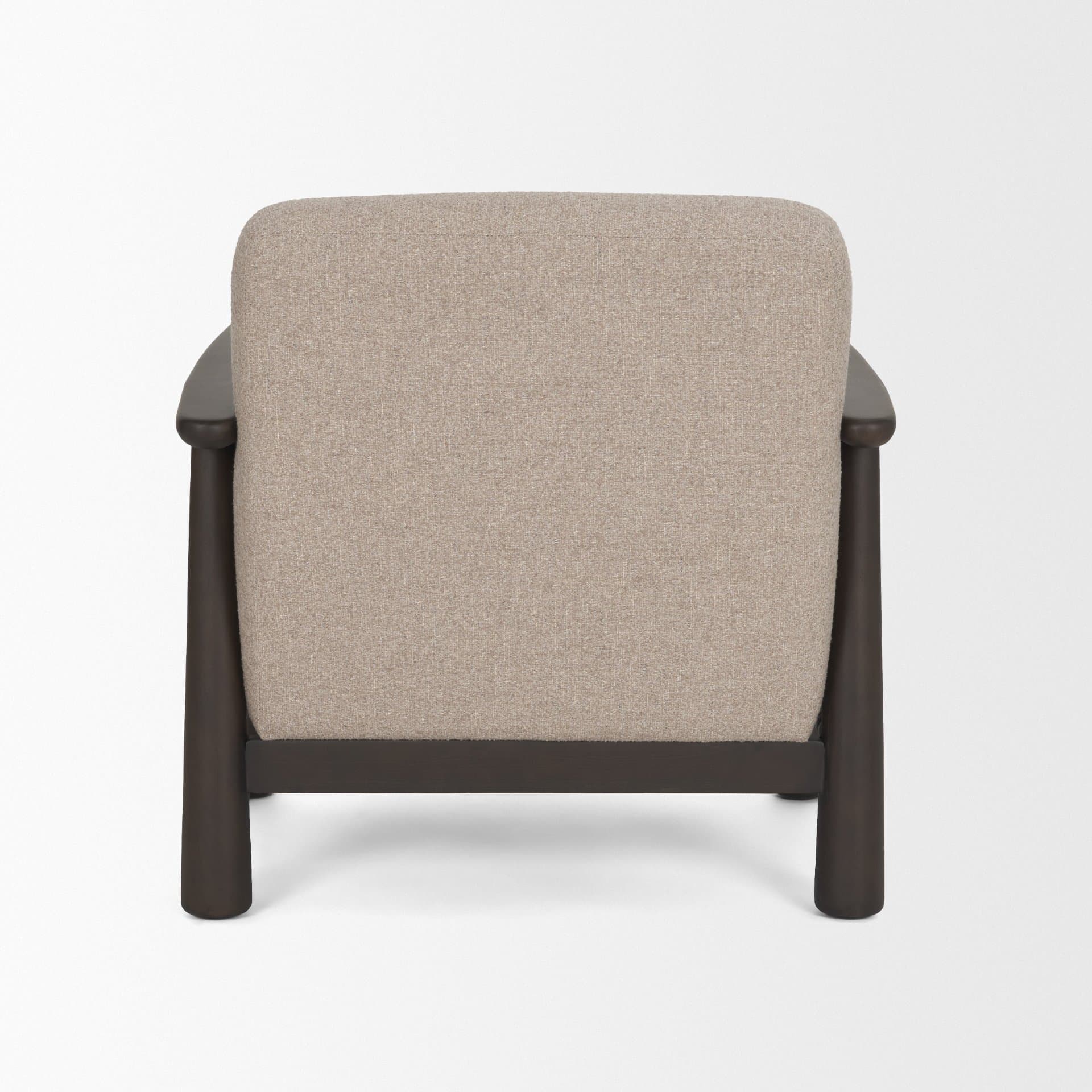 Willmar Textured Mushroom Gray Fabric Espresso Brown Wood Accent Lounge Chair — product photograph