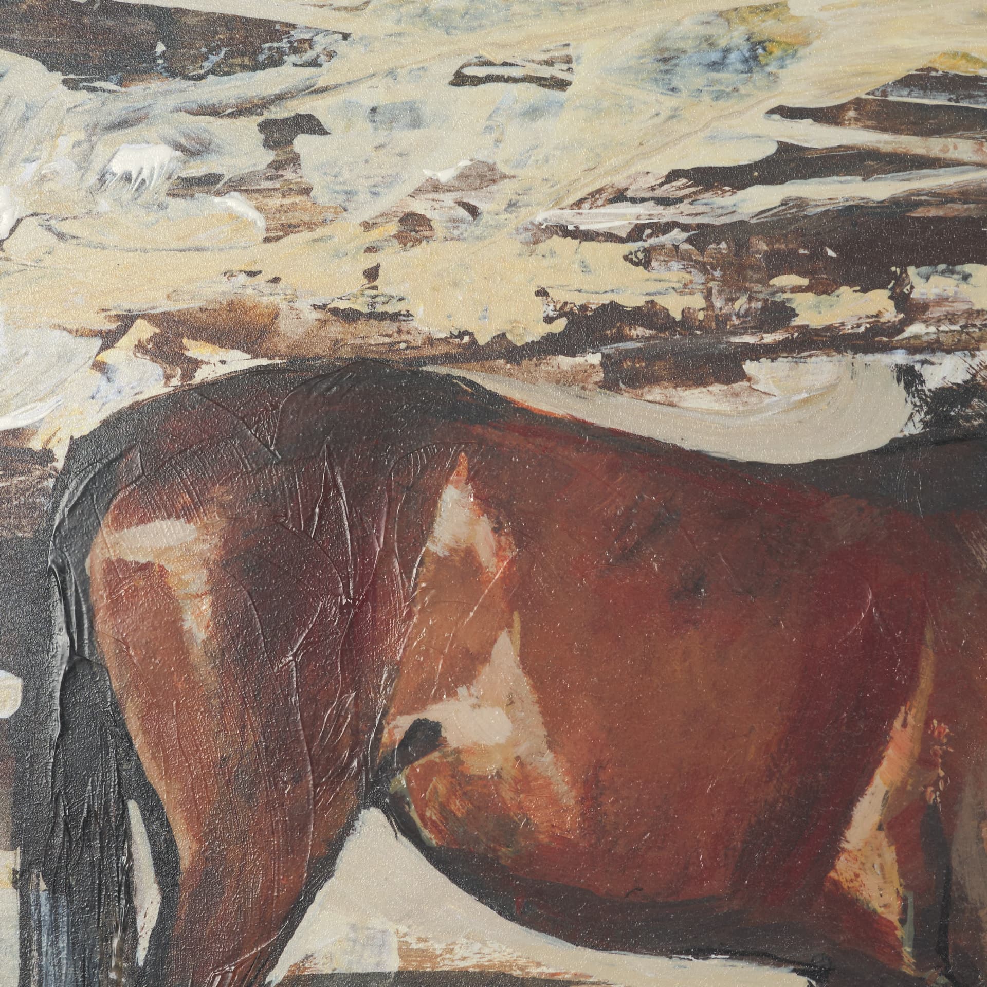 Equine Echoes I by Mercana Studio Hand Embelished Textured Framed Artwork Matted under Glass — product photograph