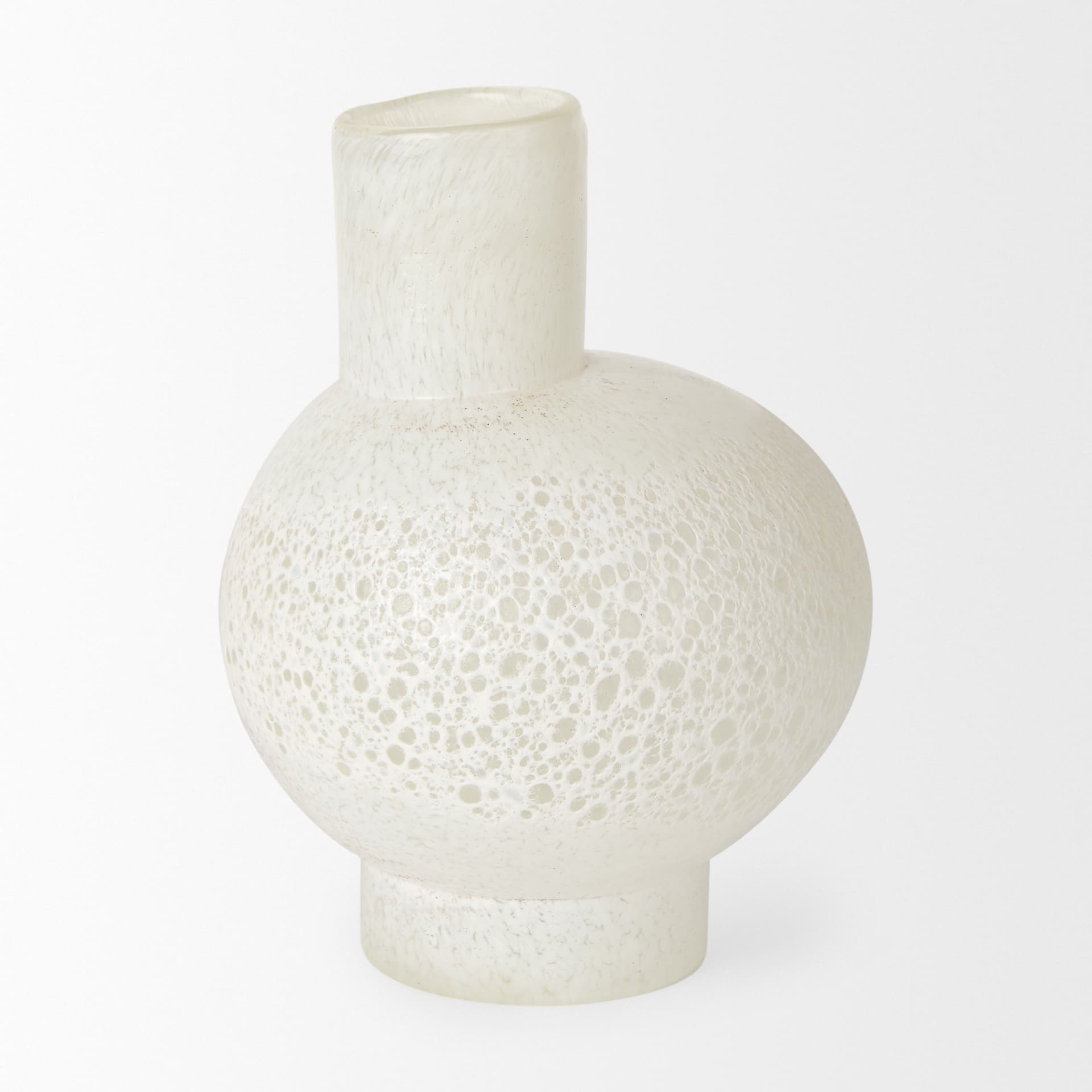 Heket Short White Glass Vase — product photograph