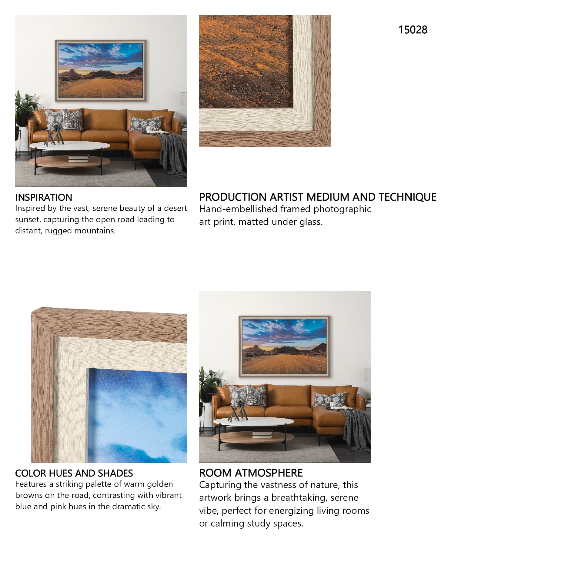 Extraordinary Skies by Mercana Studio Hand Embellished Textured Framed Photo Art Print Matted under — in a styled room