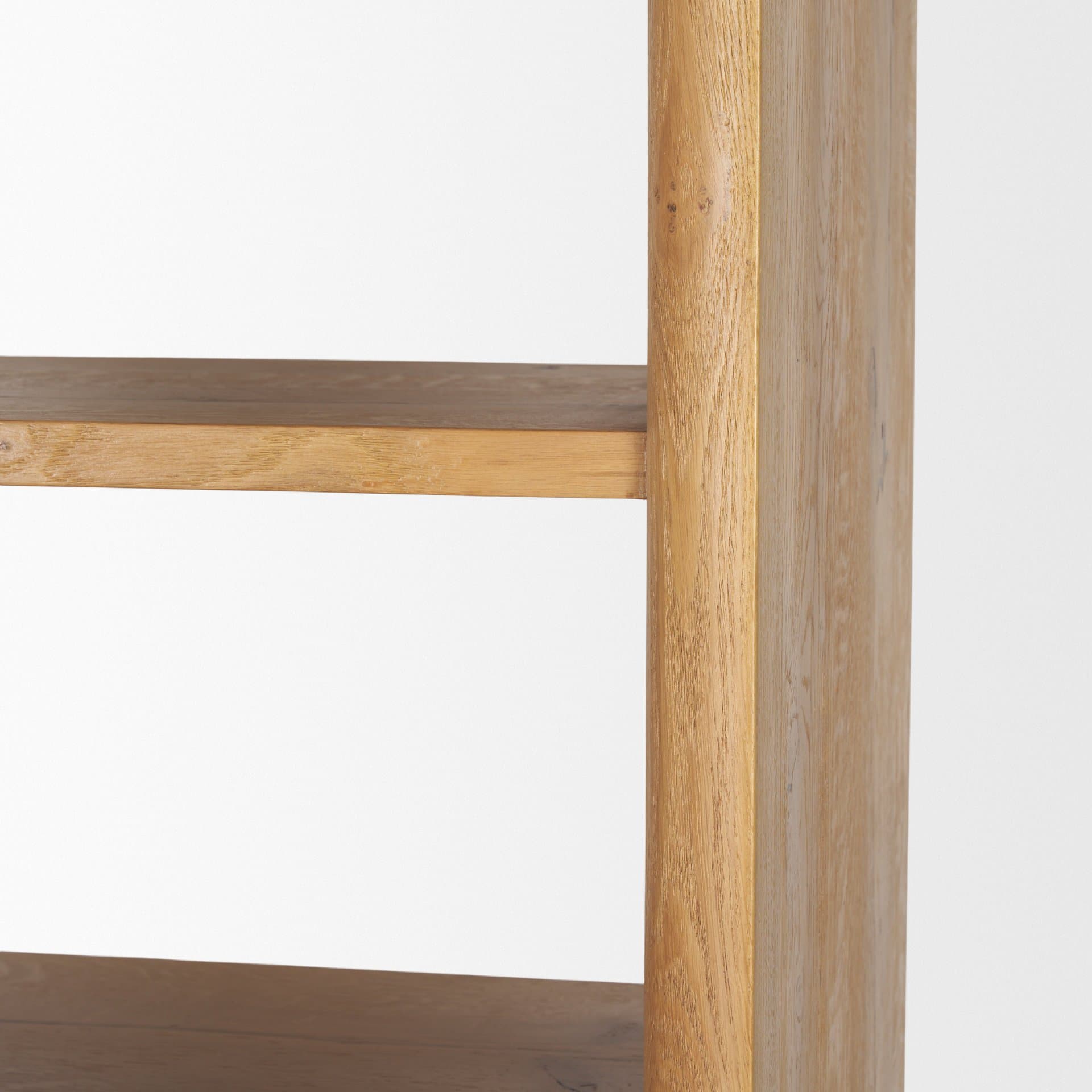Belford 2-Door Open Light Brown Oak Wood Shelving Unit — product photograph