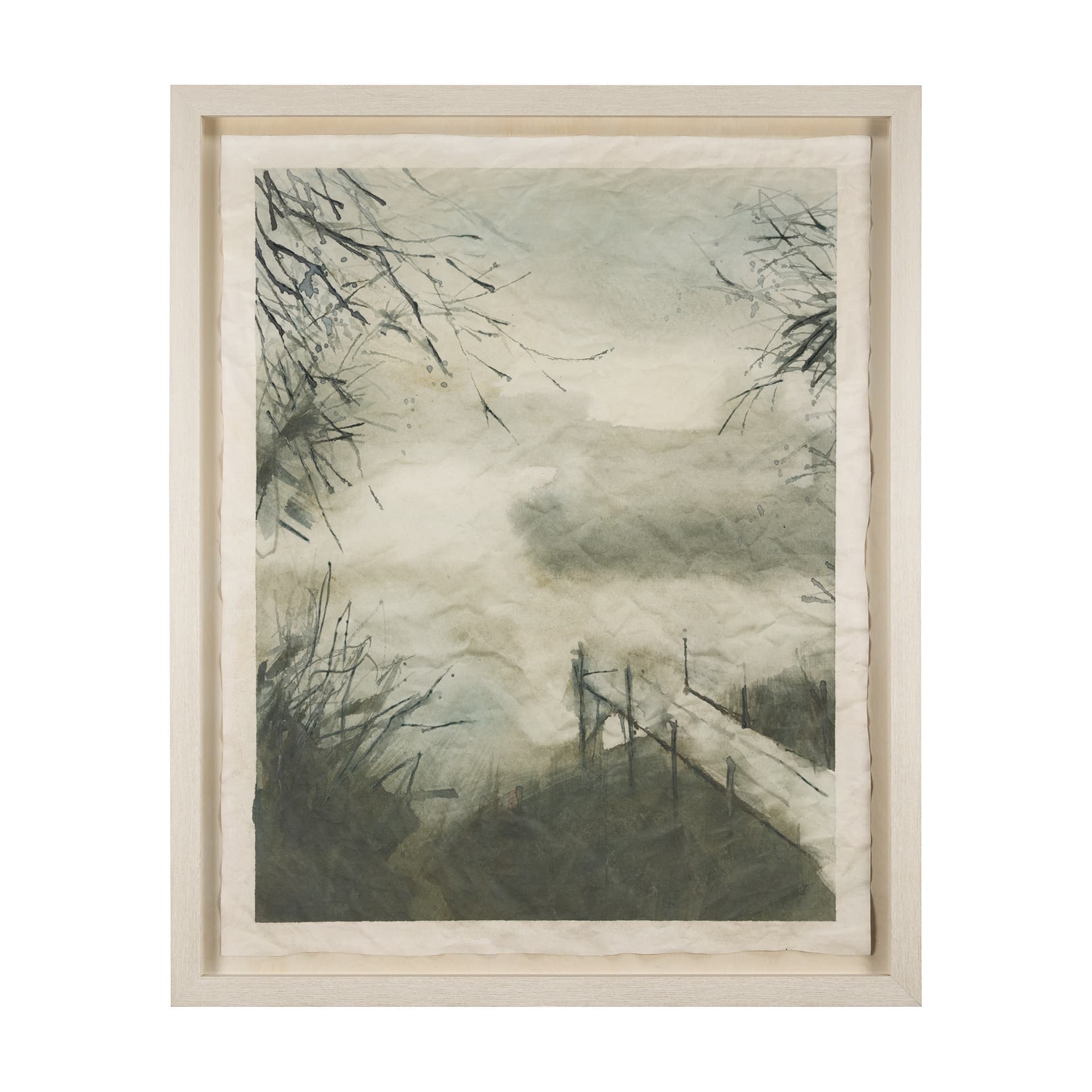 Down By The Dock by Mercana Studio a Hand Embellished Framed Art Print Matted under Glass — product photograph