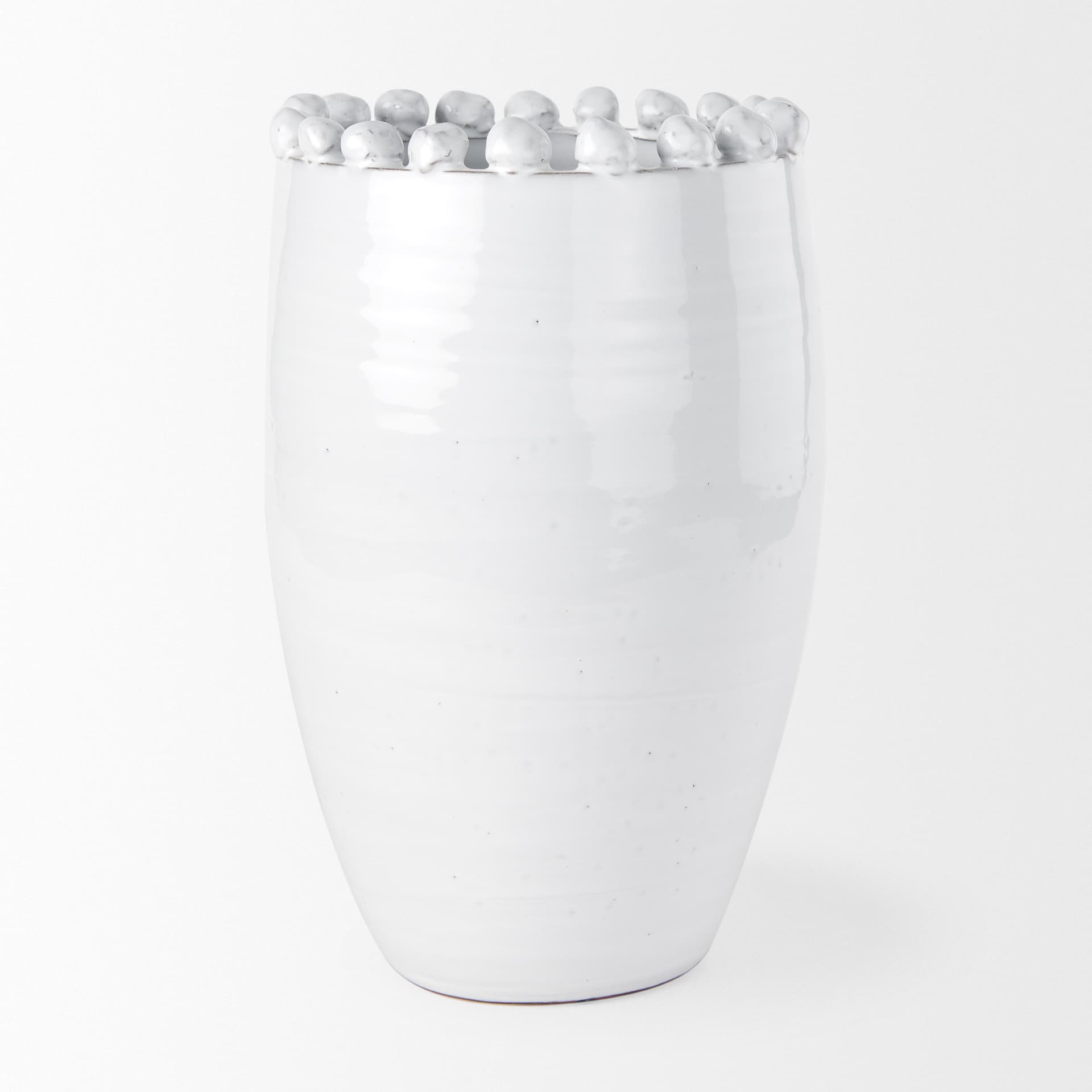 Basin Large Off-White Glazed Vase — product photograph