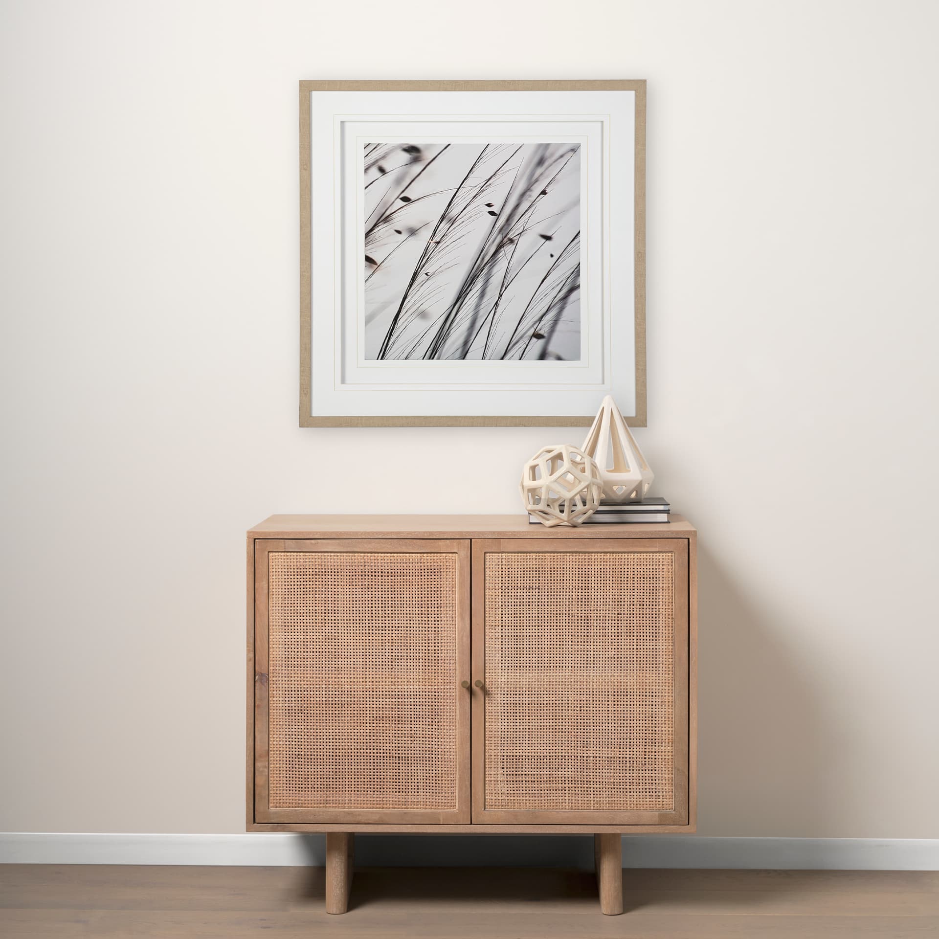Organic II by Tony Koukos a Hand Embellished Textured Framed Art Photograph Matted under Glass — in a styled room