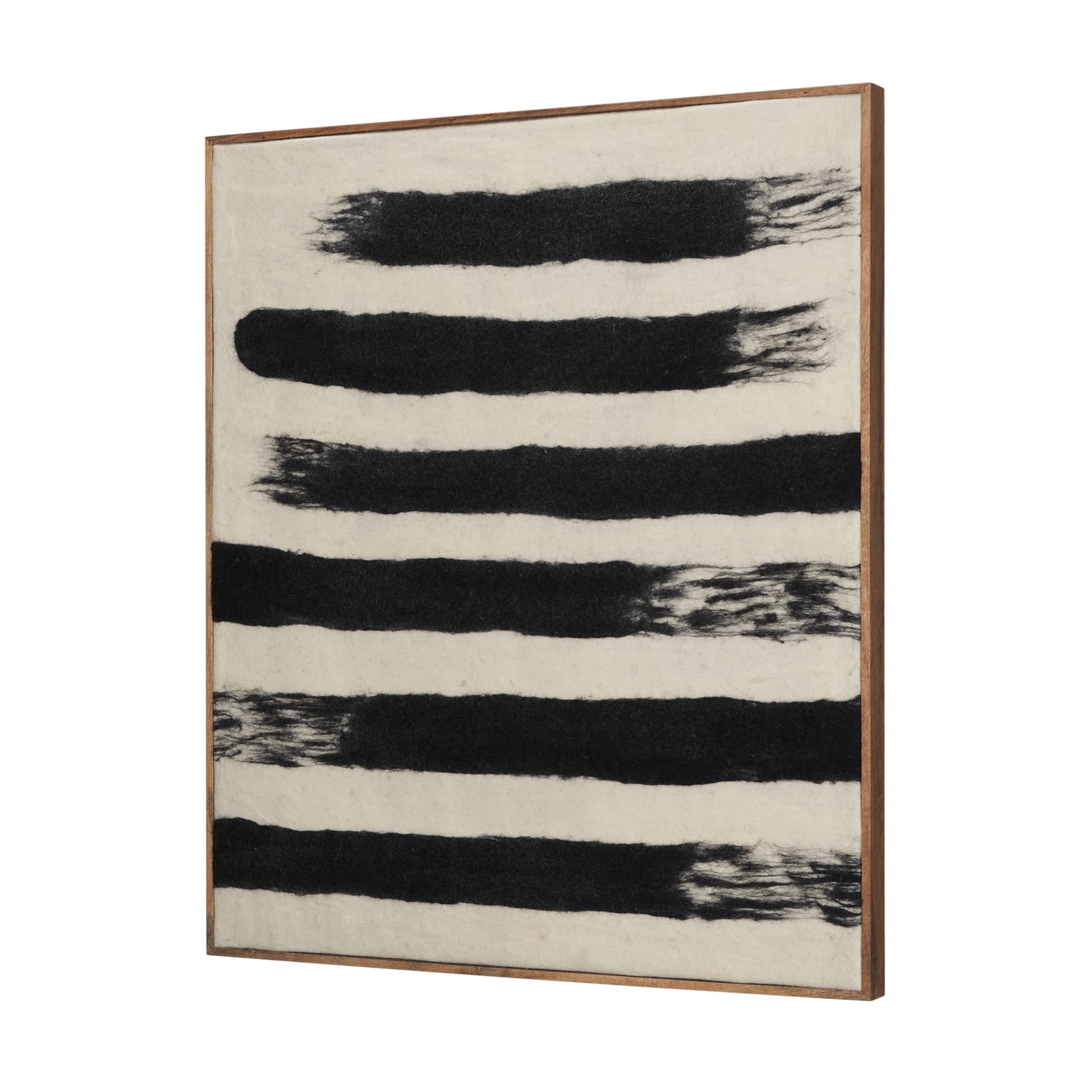 Rollins Large Cream w/ Black Stripes Wool Framed Art — product photograph