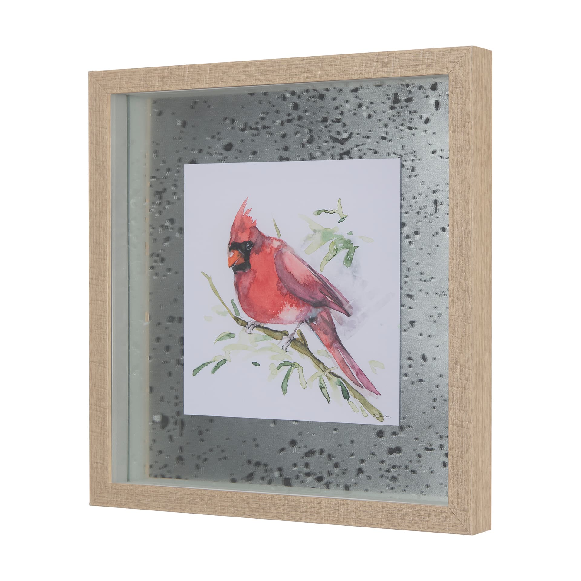 Cardinal III by Mercana Studio a Hand Embellished Textured Framed Art Print Matted under Glass — product photograph