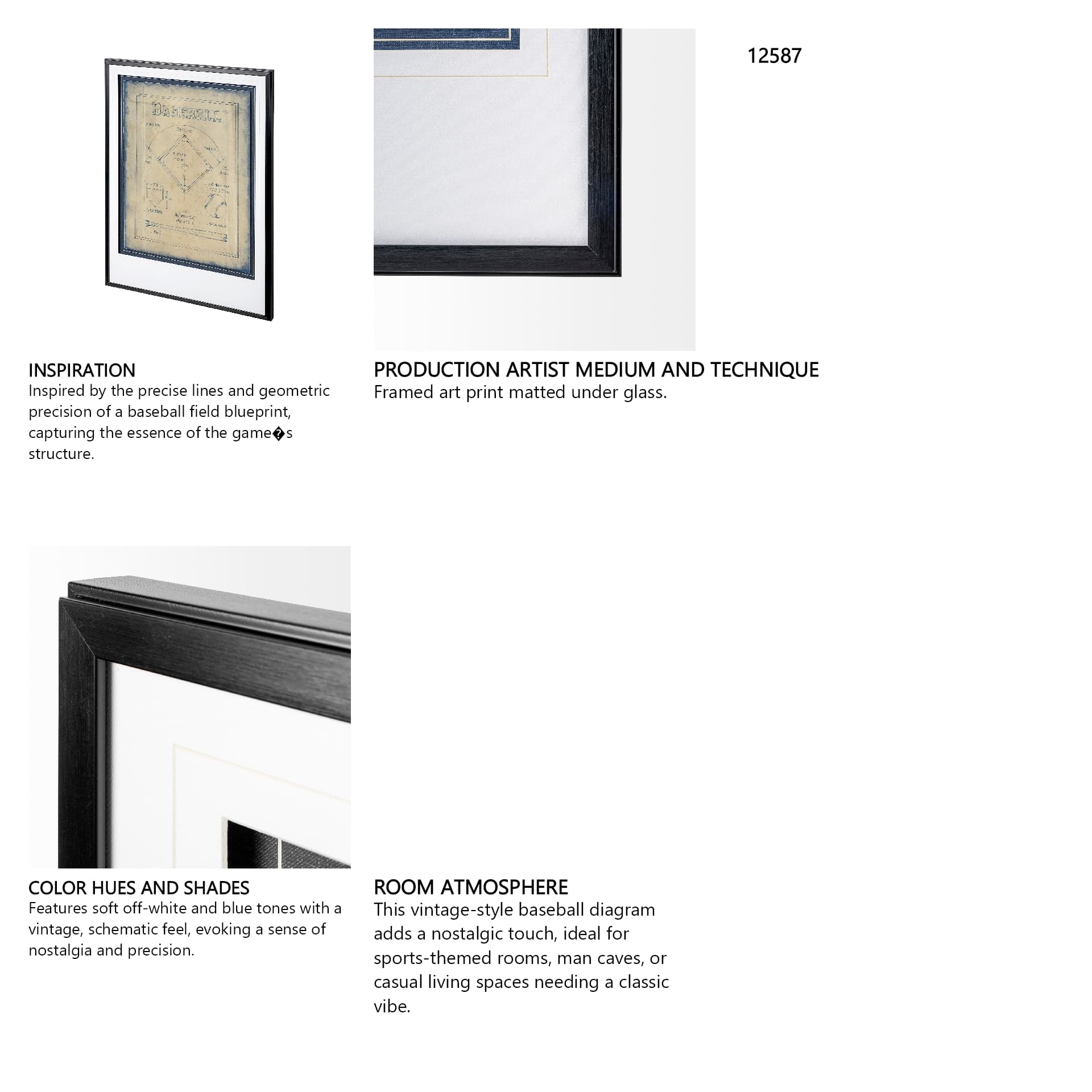 All About the Game I by Ethan Harper a Framed Art Print Matted under Glass — in a styled room
