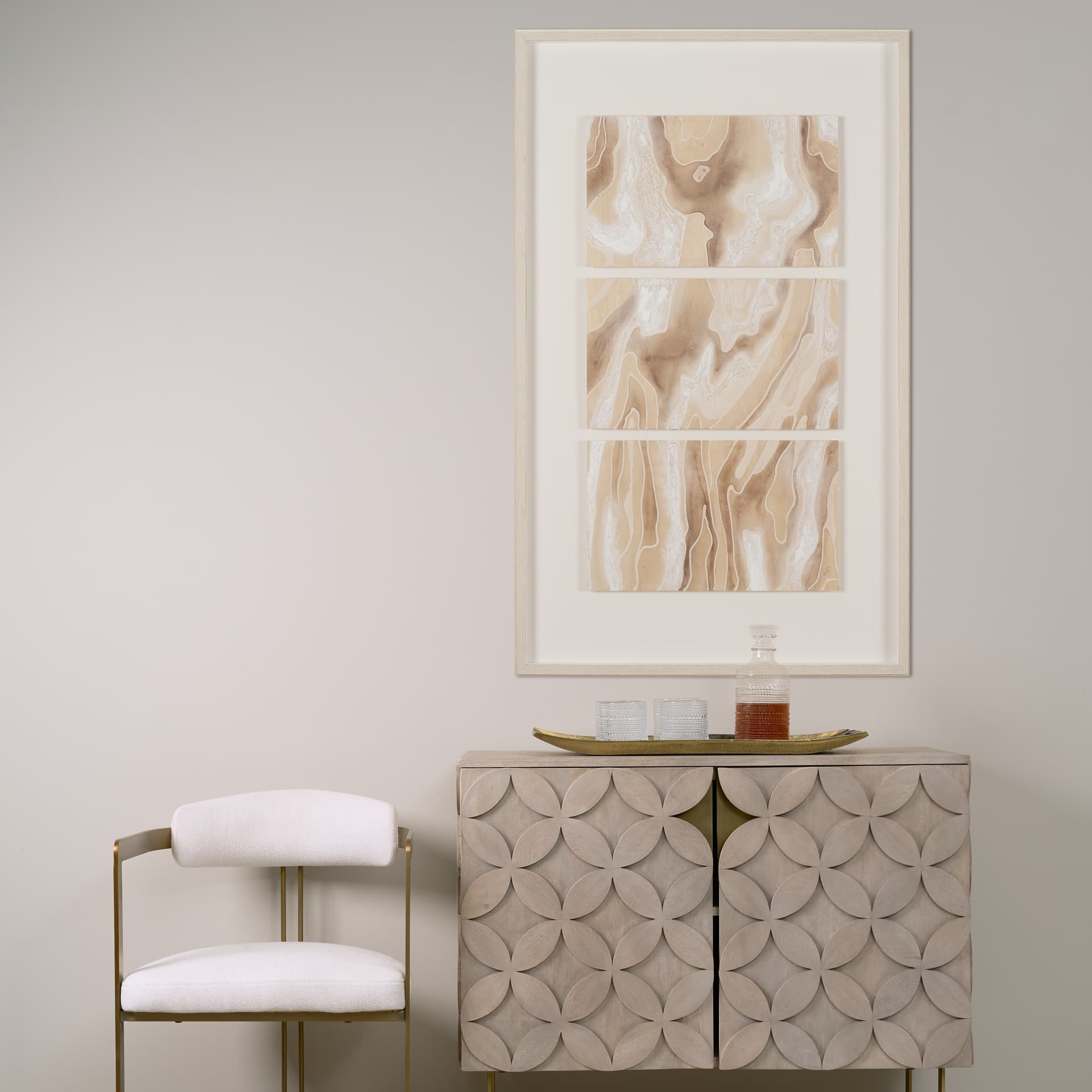Coastal Topography by Mercana Studio Handmade Original Framed Artwork Matted under Glass — in a styled room