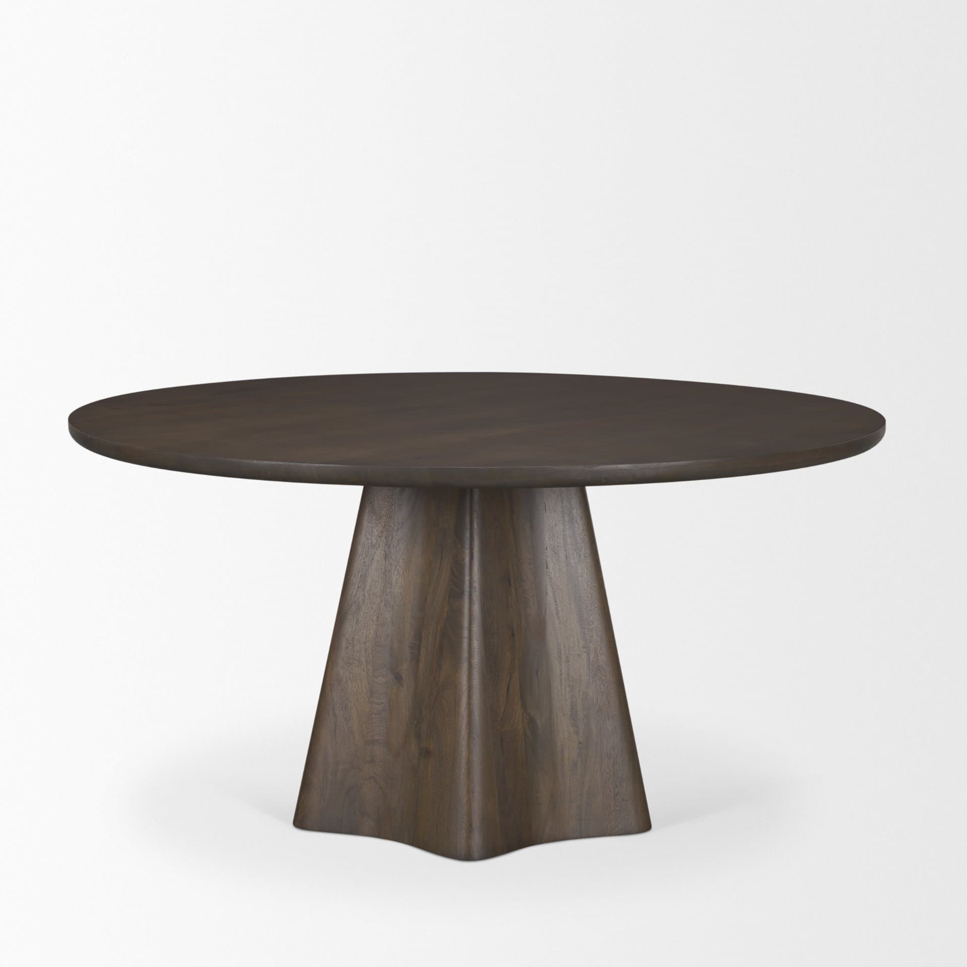 Jovani 60" Round Pedestal Dining Table | Modern | Dark Brown Wood | Seats 6 — product photograph